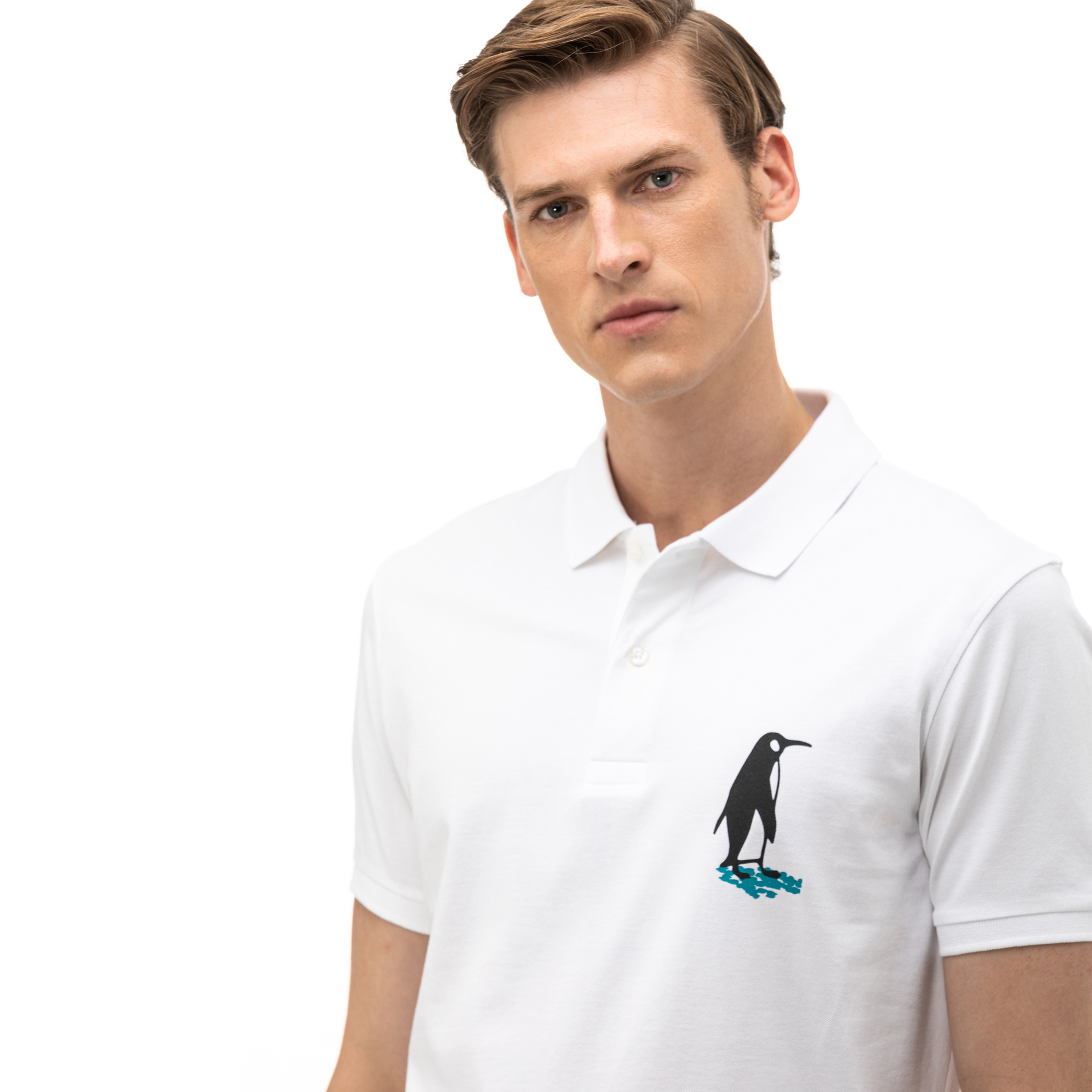 NAUTICA Erkek Slim Fit Beyaz Polo