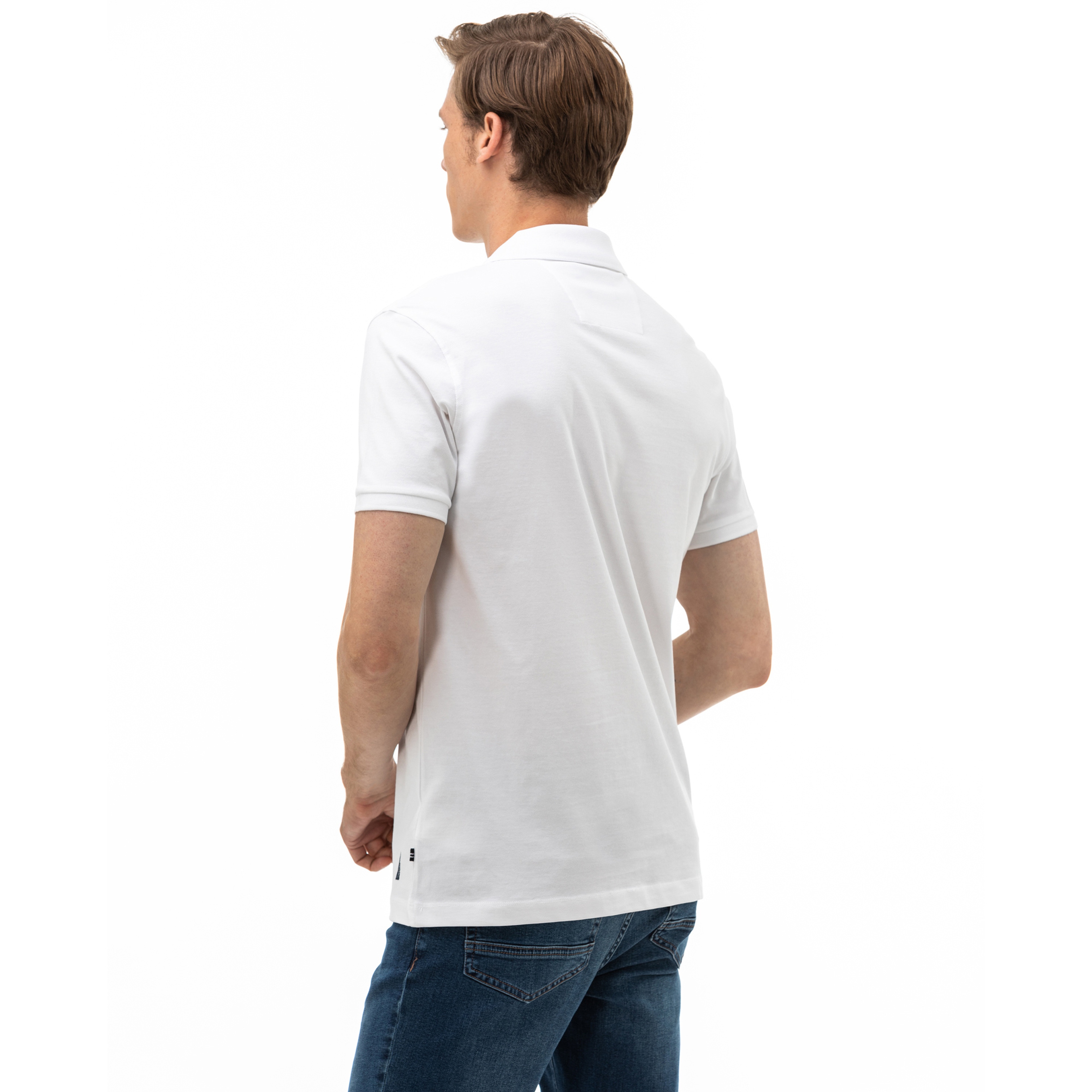 NAUTICA Erkek Slim Fit Beyaz Polo
