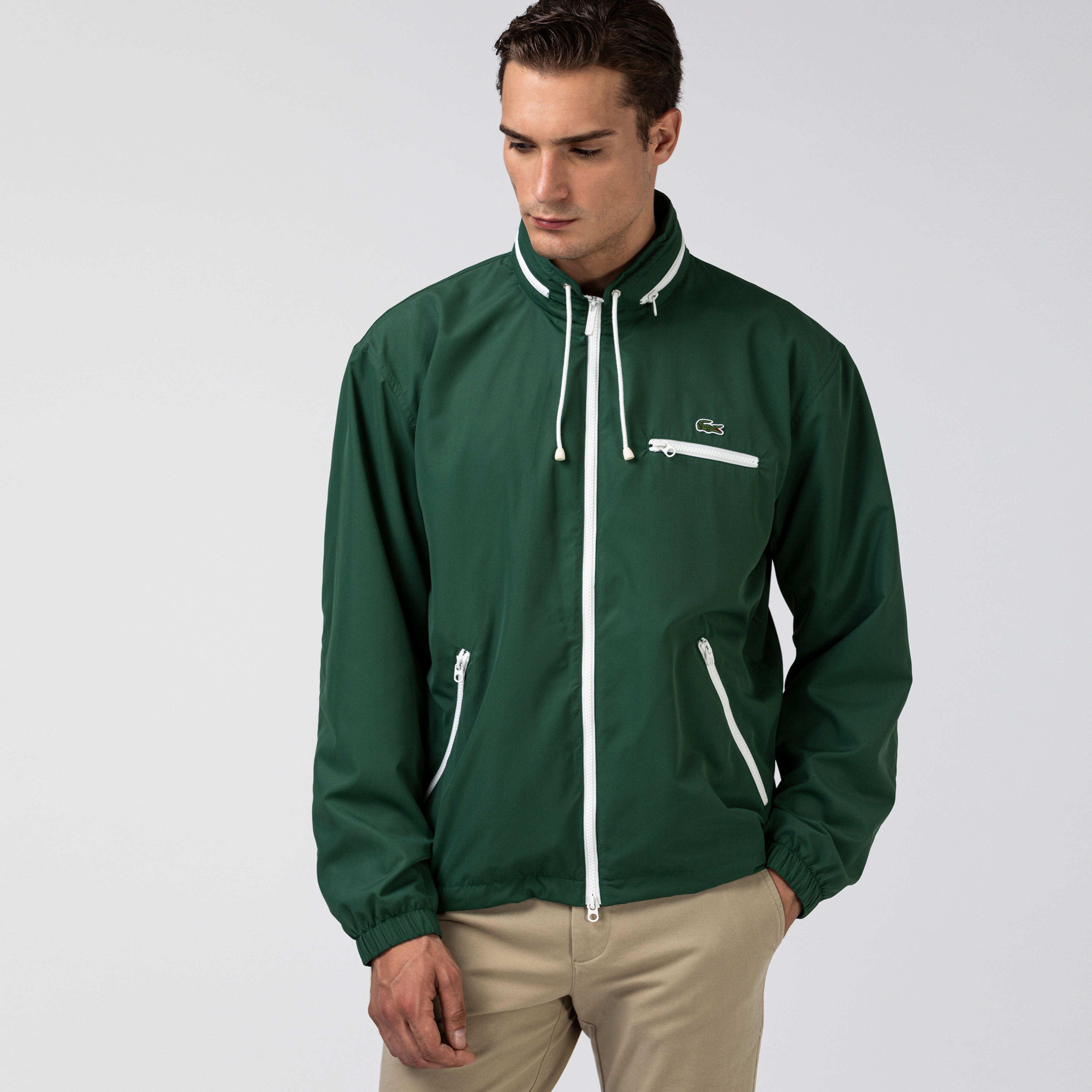 Lacoste Erkek Dik Yaka Yeşil Mont