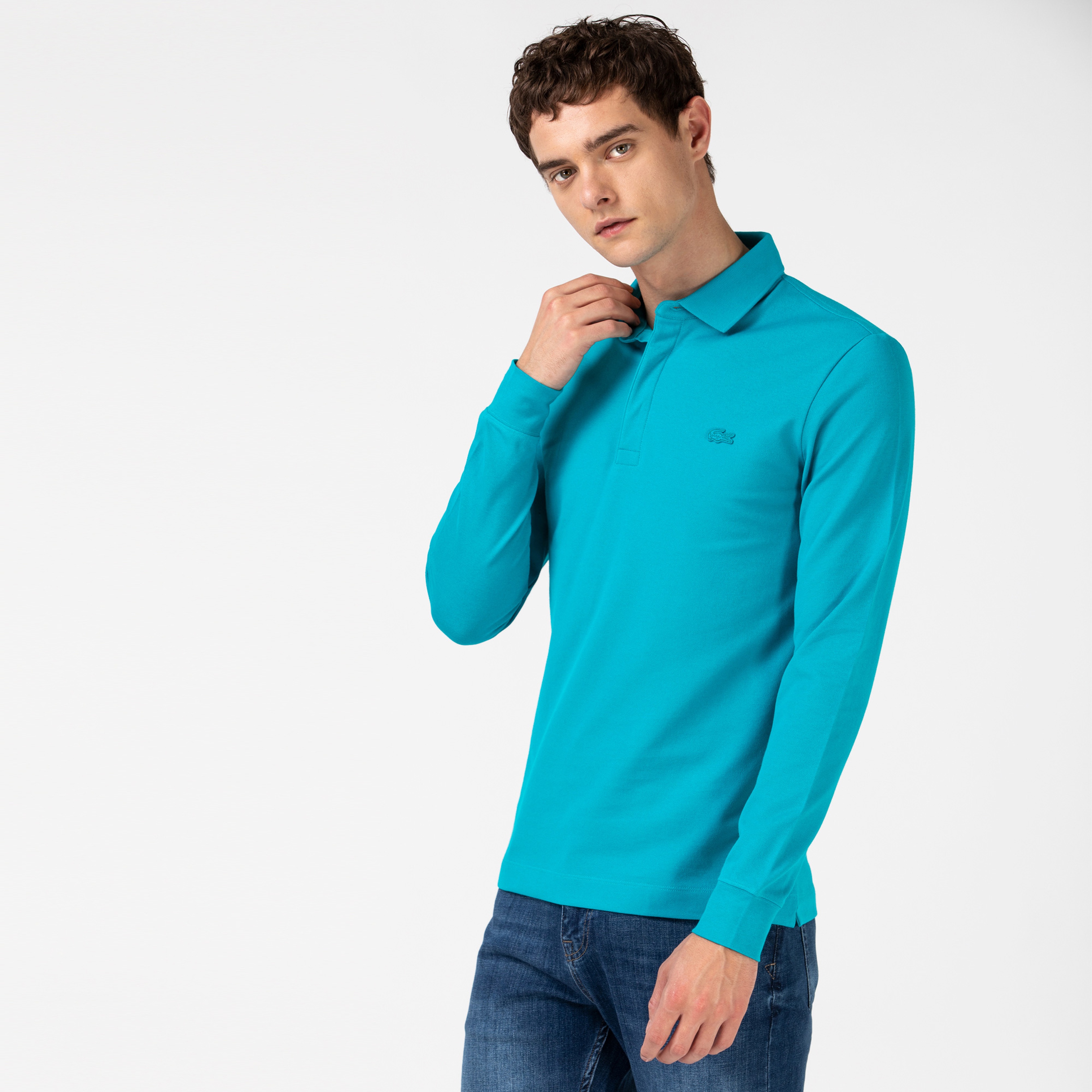 Lacoste Erkek Regular Fit Uzun Kollu Mavi Polo