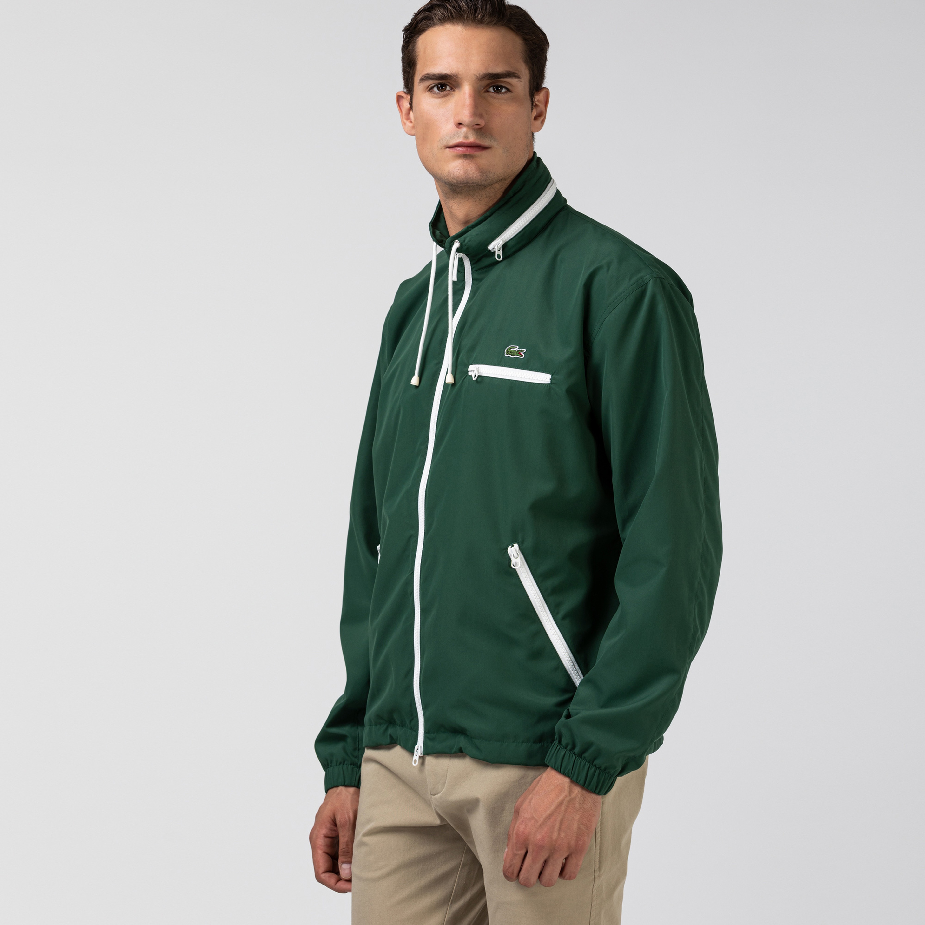 Lacoste Erkek Dik Yaka Yeşil Mont