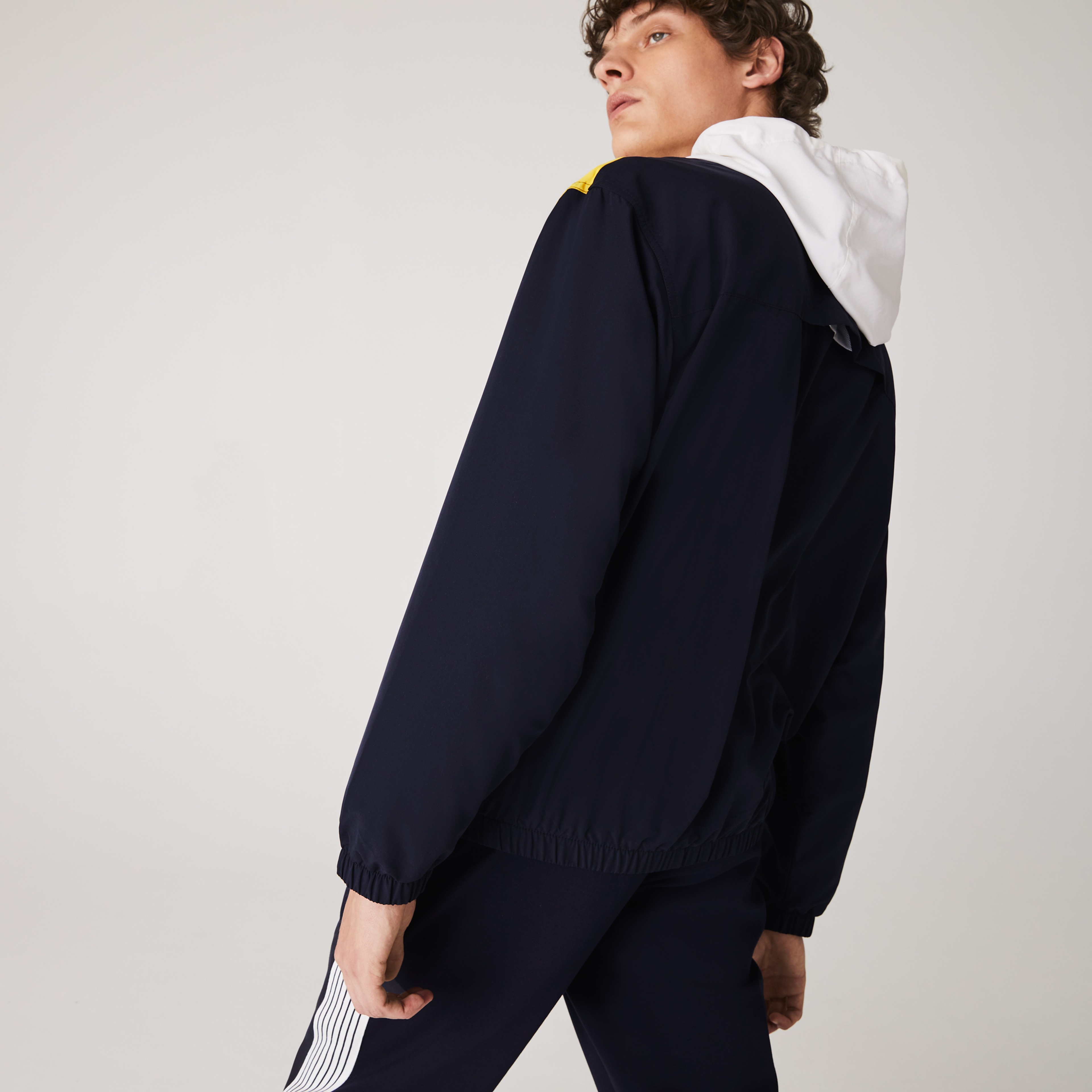 Lacoste Erkek Blok Desenli Kapüşonlu Renkli Ceket