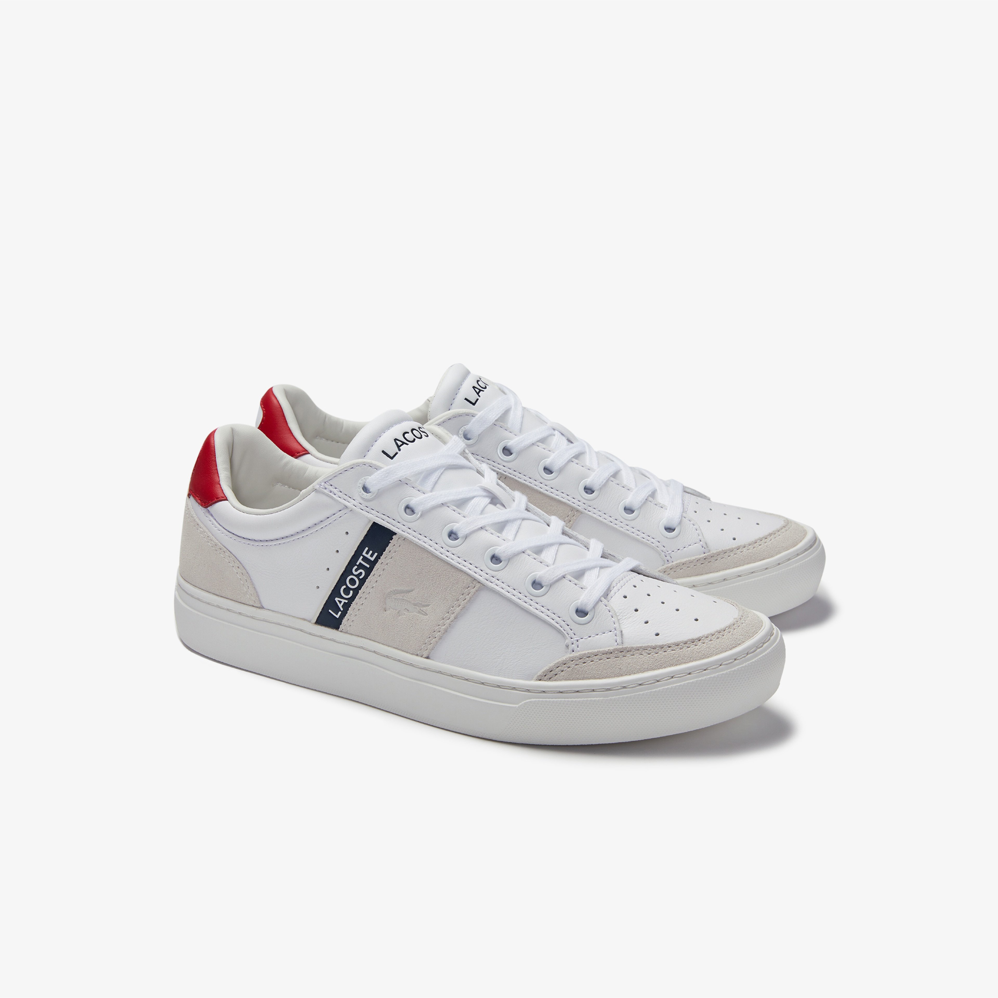 Lacoste Courtline 0120 1 Cma Erkek Deri Beyaz - Bej Sneaker