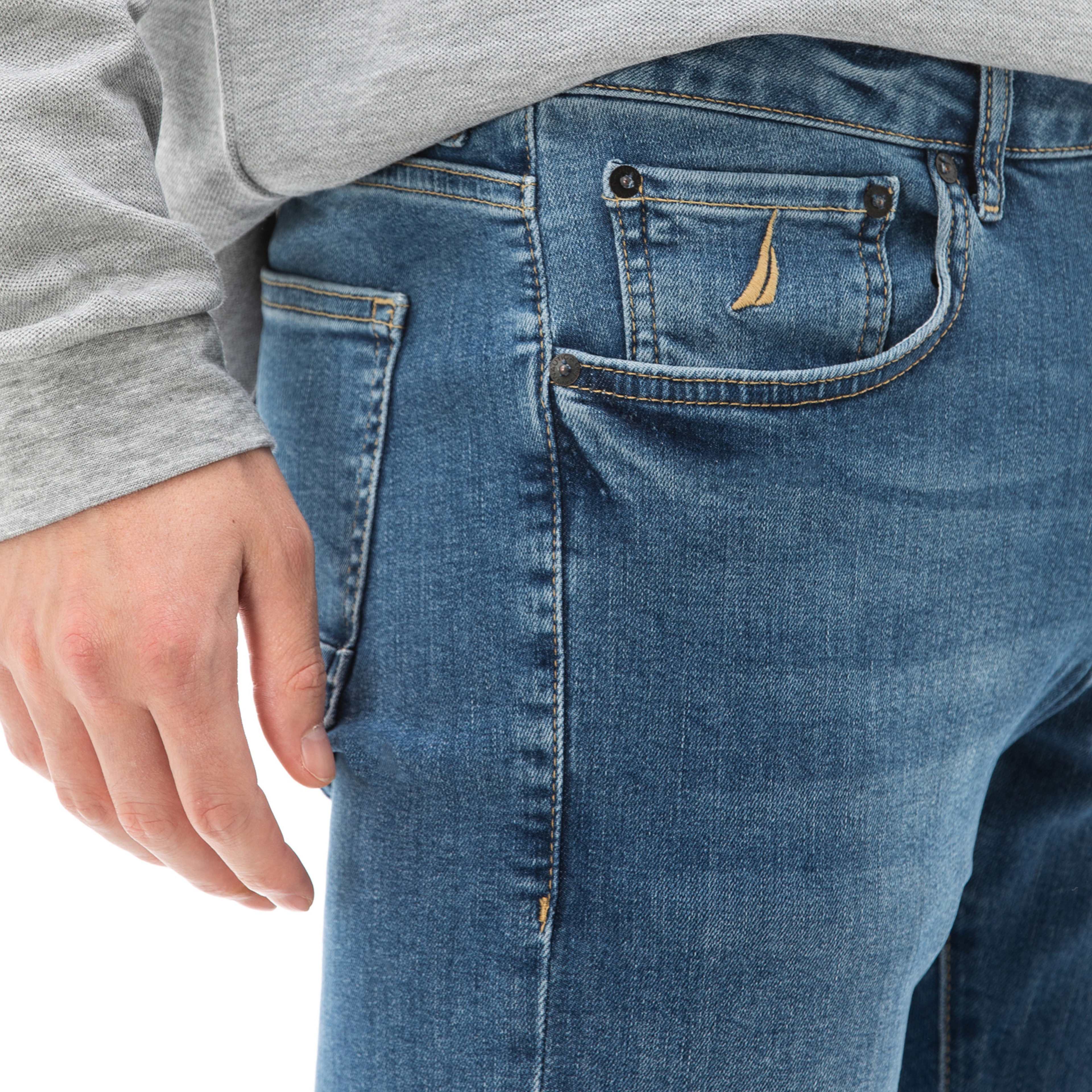 NAUTICA ERKEK MAVİ SLIM FIT DENIM PANTOLON