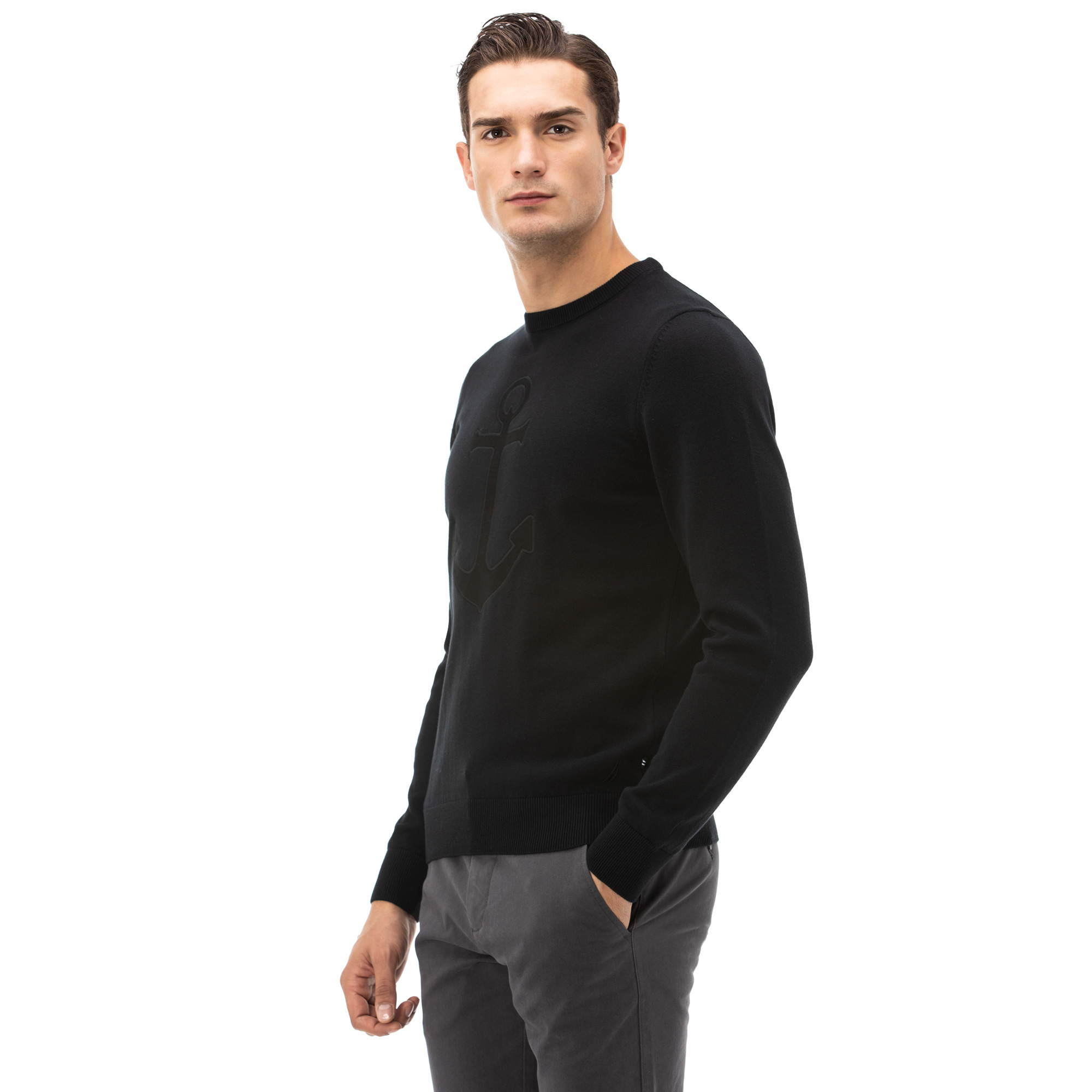 NAUTICA ERKEK SİYAH TRİKO KAZAK