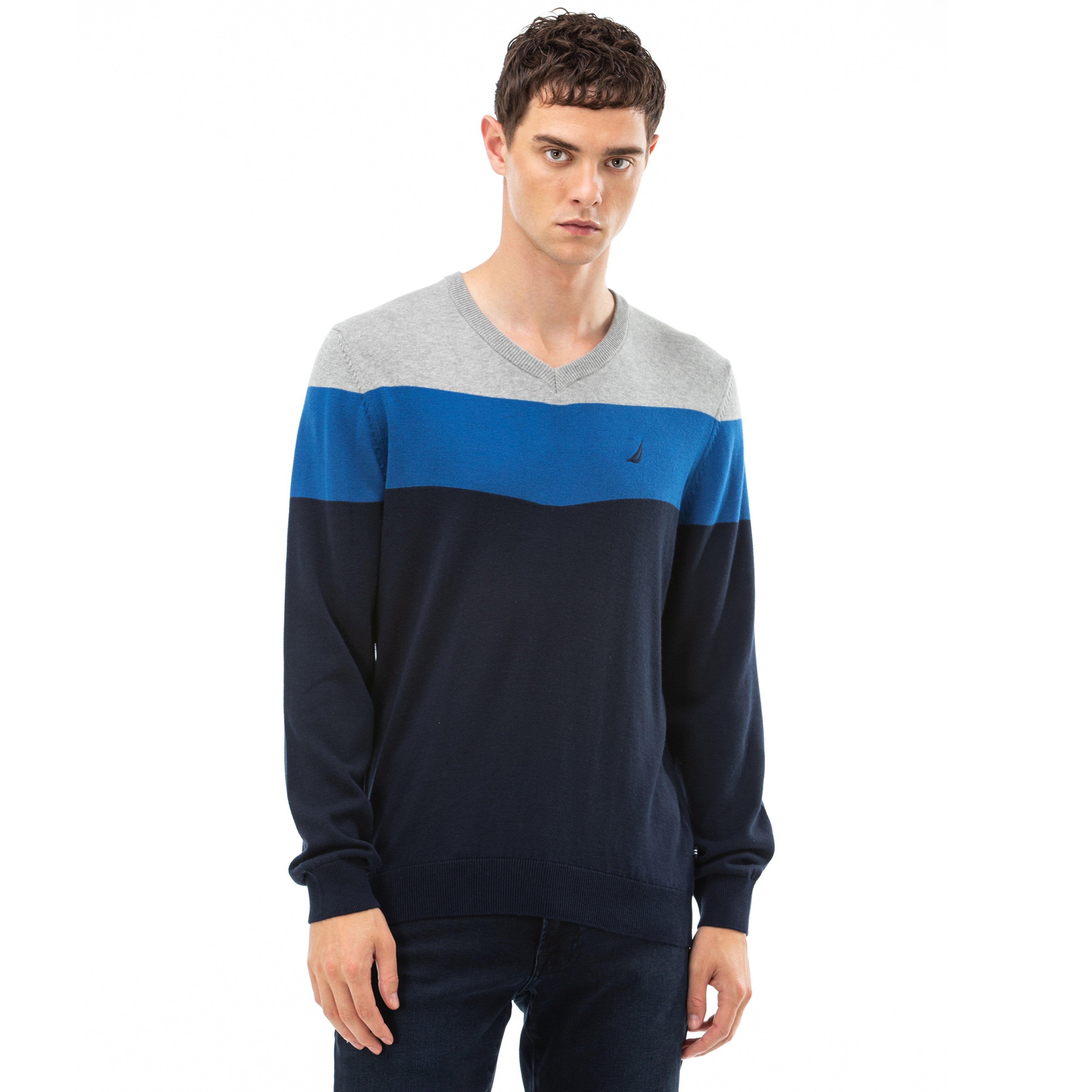 NAUTICA ERKEK GRİ TRİKO KAZAK