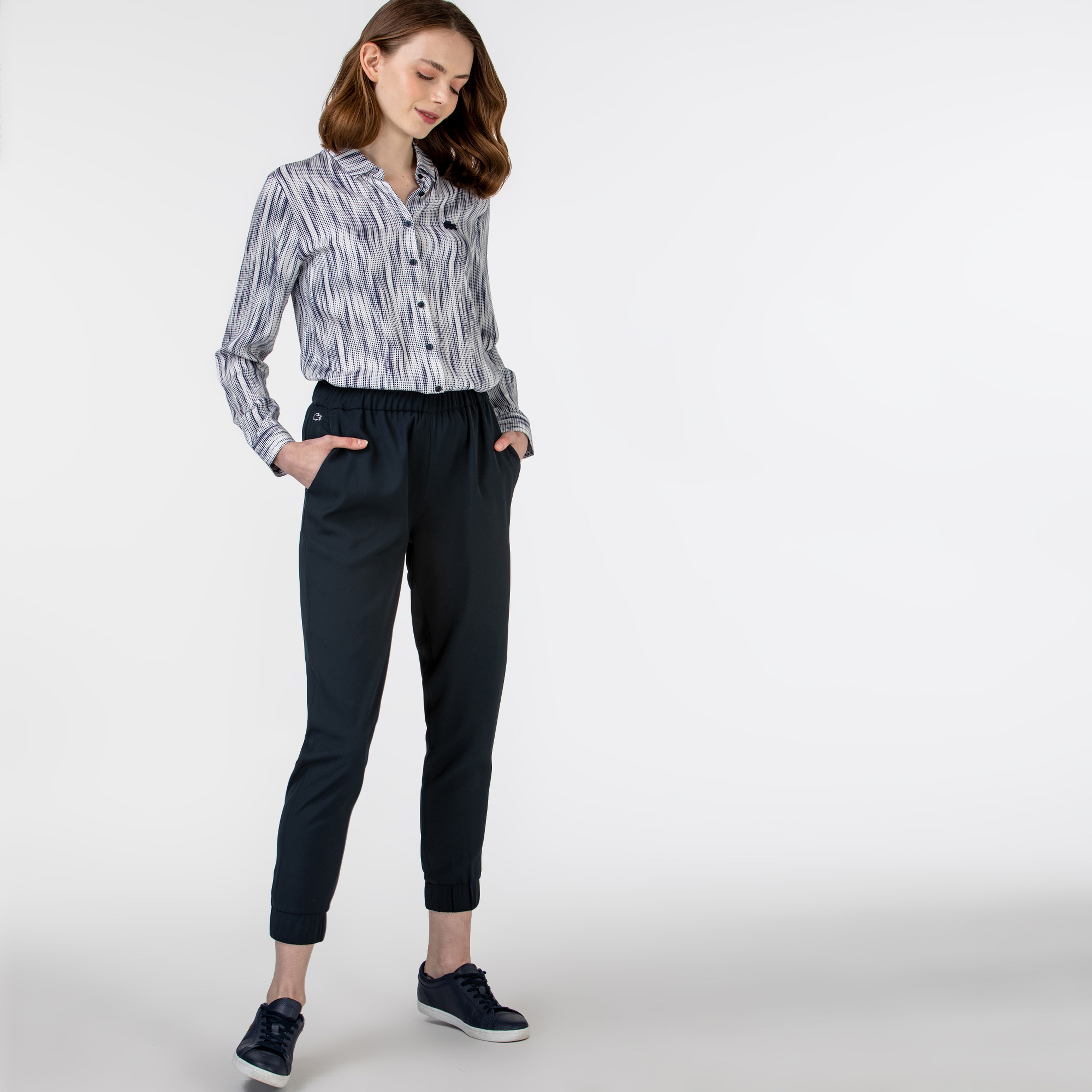 Kadın Tapered Fit Lacivert Pantolon