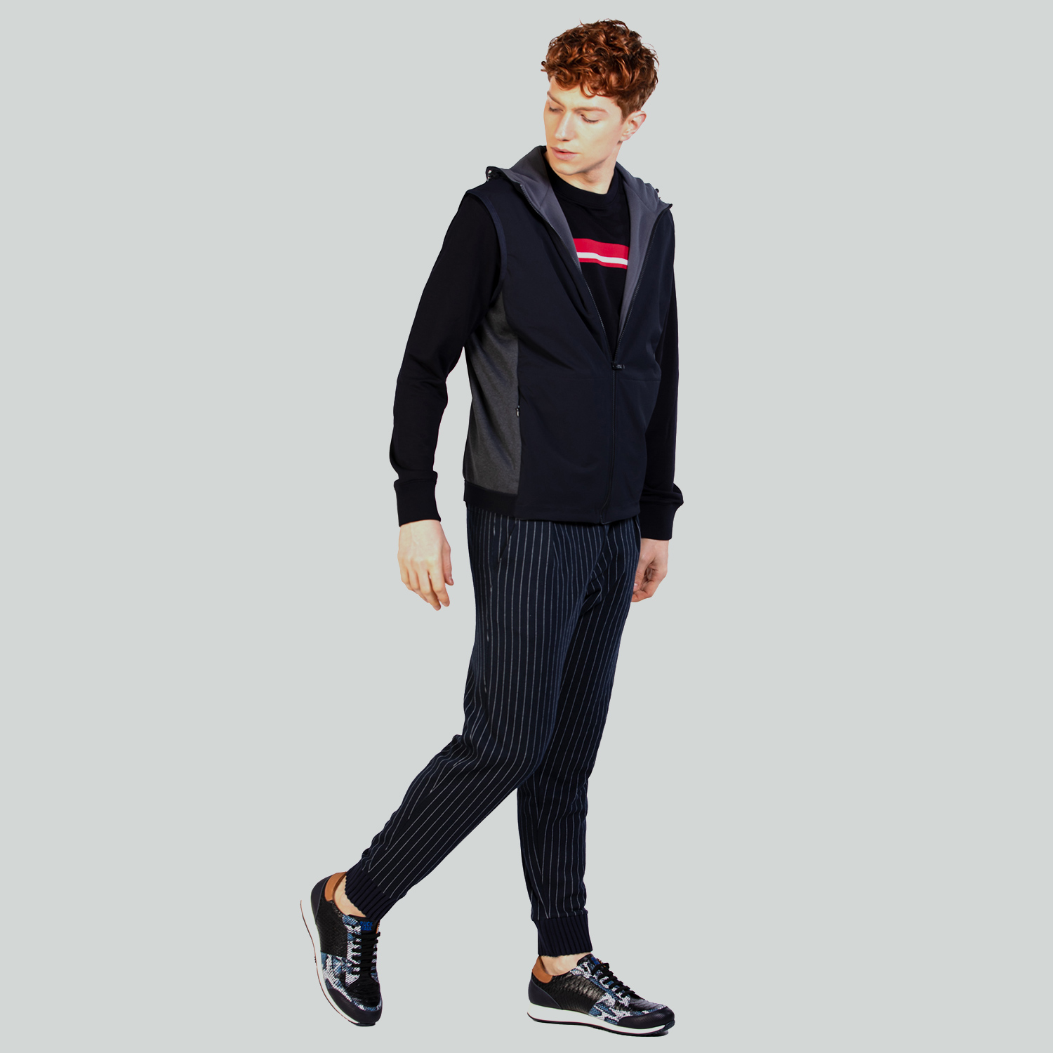 Ruck&Maul Erkek Lacivert Çizgili Eşofman Altı