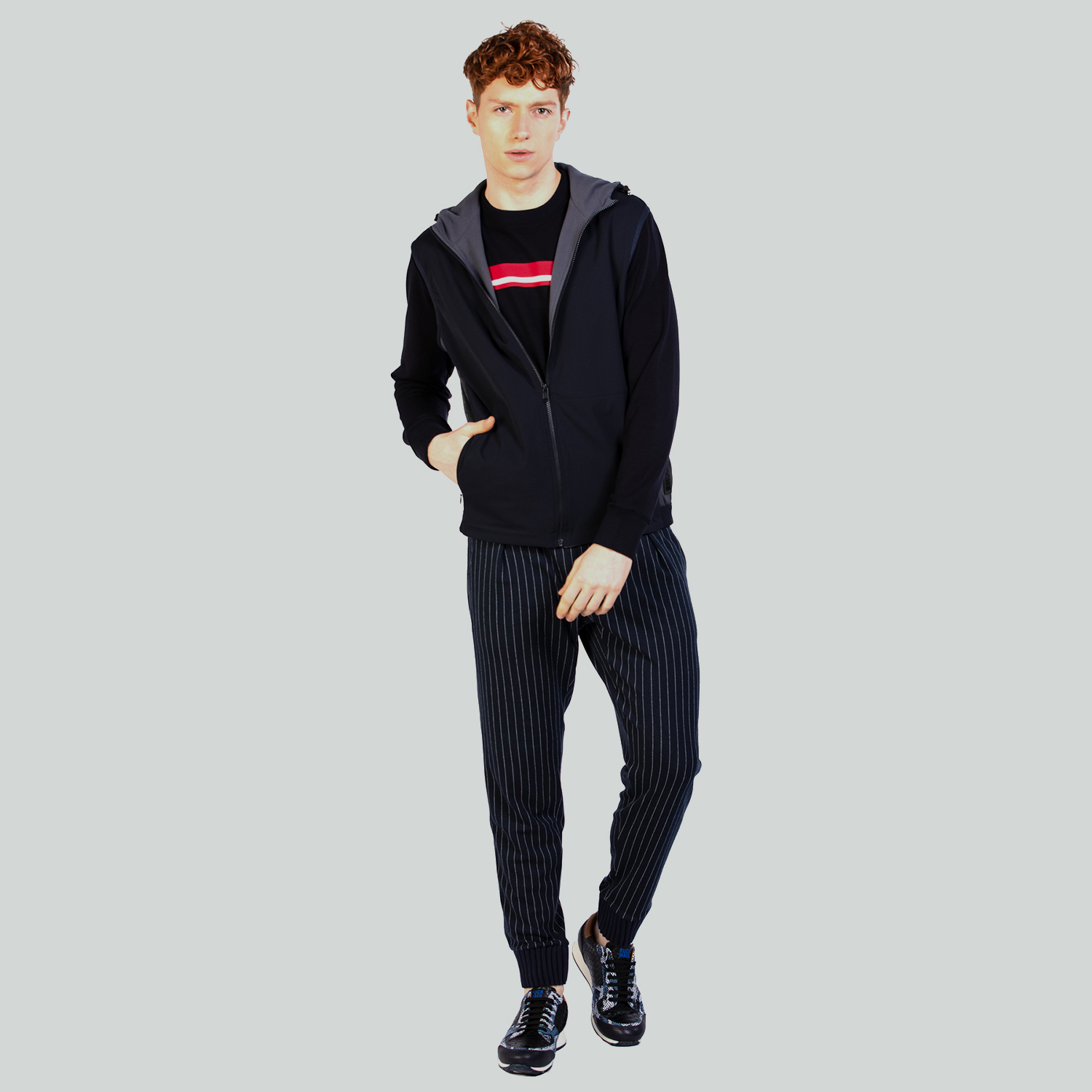 Ruck&Maul Erkek Lacivert Çizgili Eşofman Altı