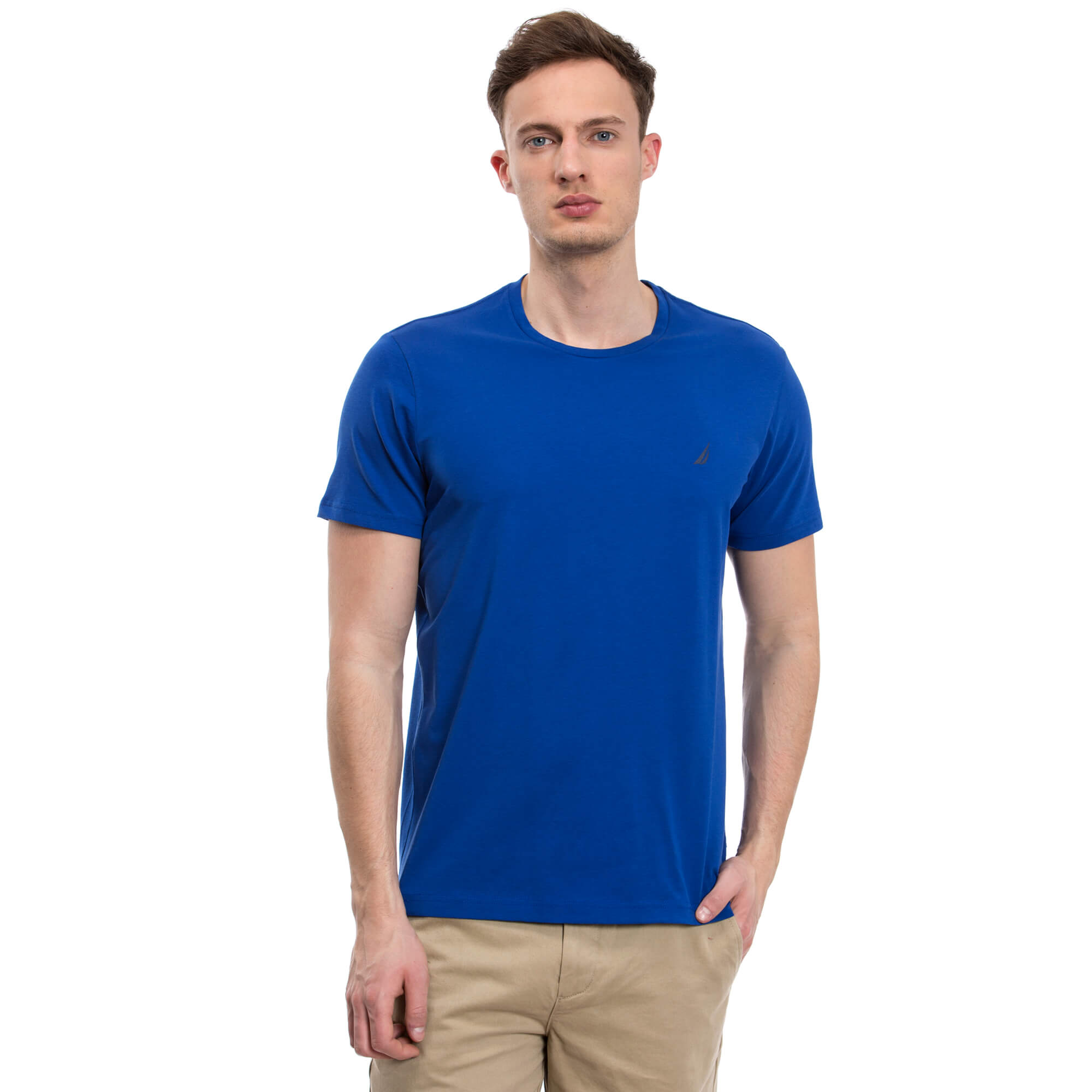 NAUTICA ERKEK LACİVERT KISA KOLLU BİSİKLET YAKA SLIM FIT T-SHIRT