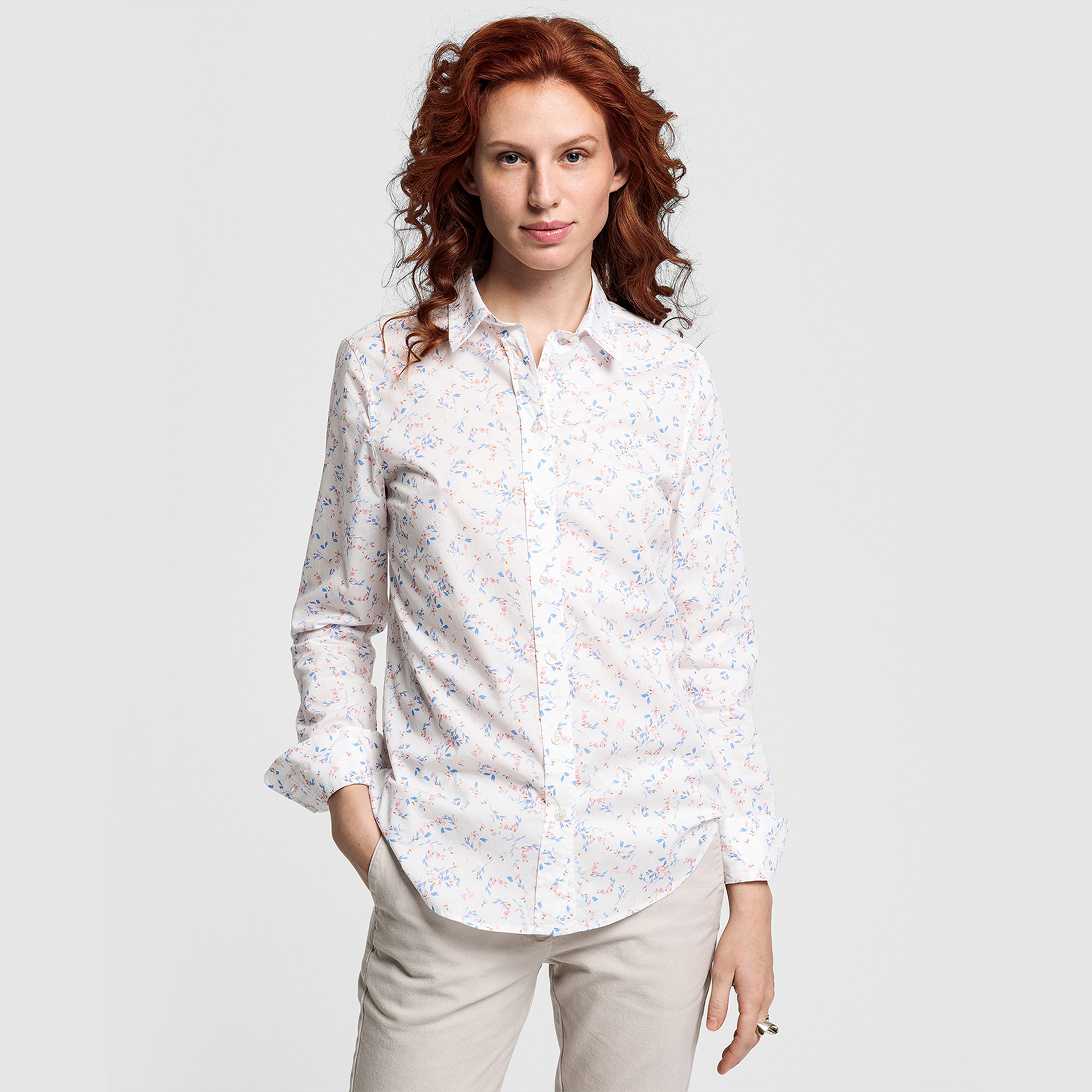 GANT Kadın Krem Regular Fit Gömlek