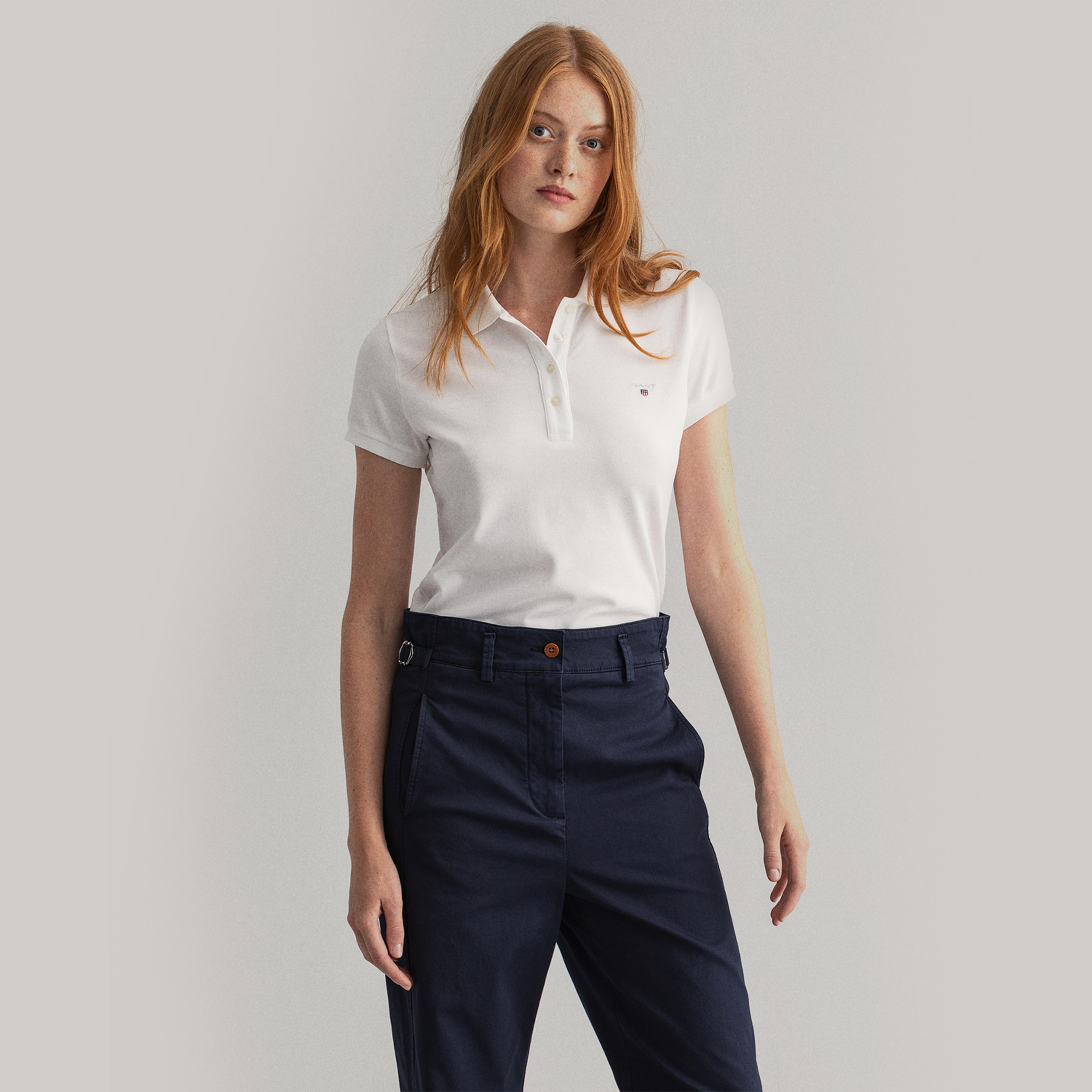 GANT Kadın Regular Fit Pique Beyaz Polo