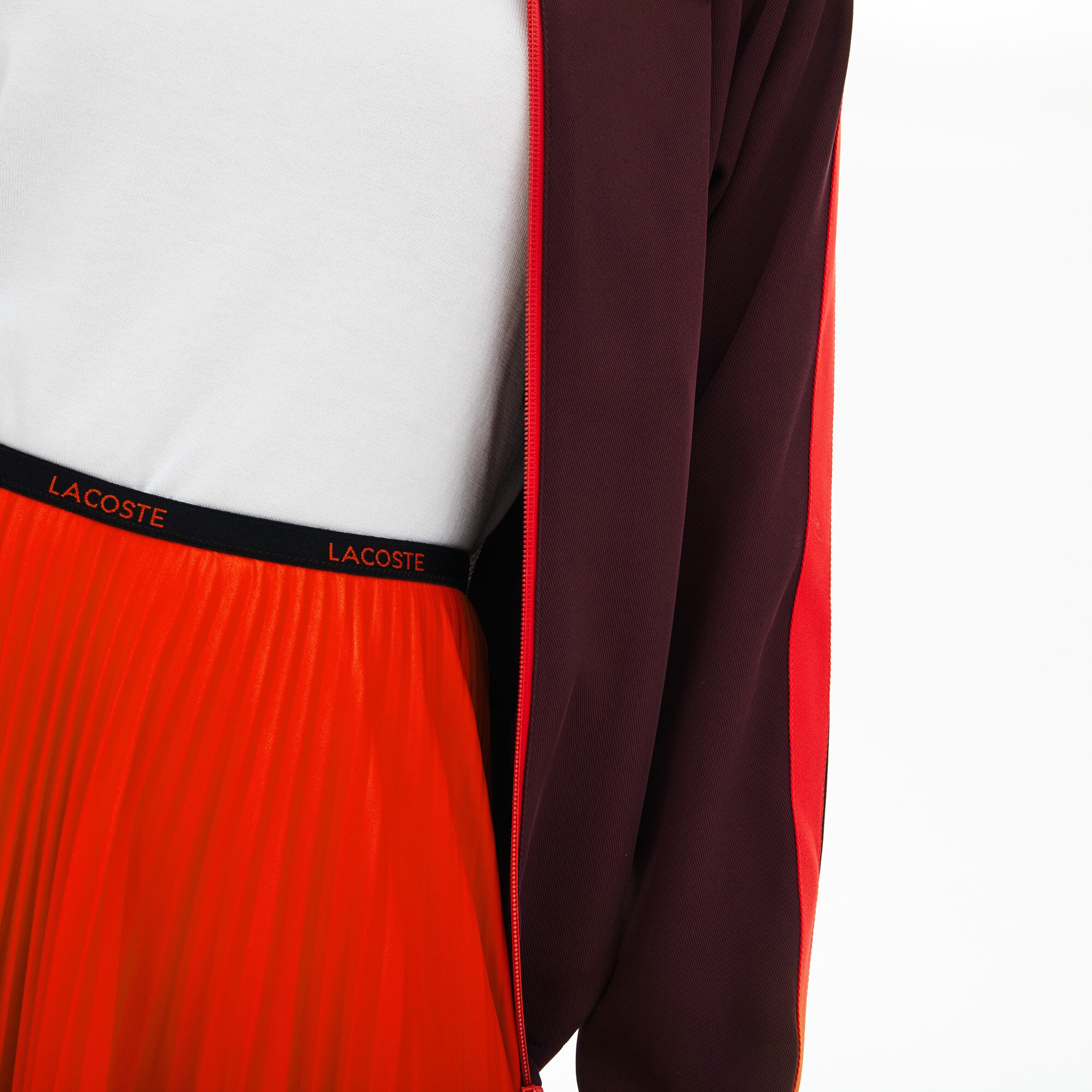 Lacoste Kadın Pileli Kırmızı Etek