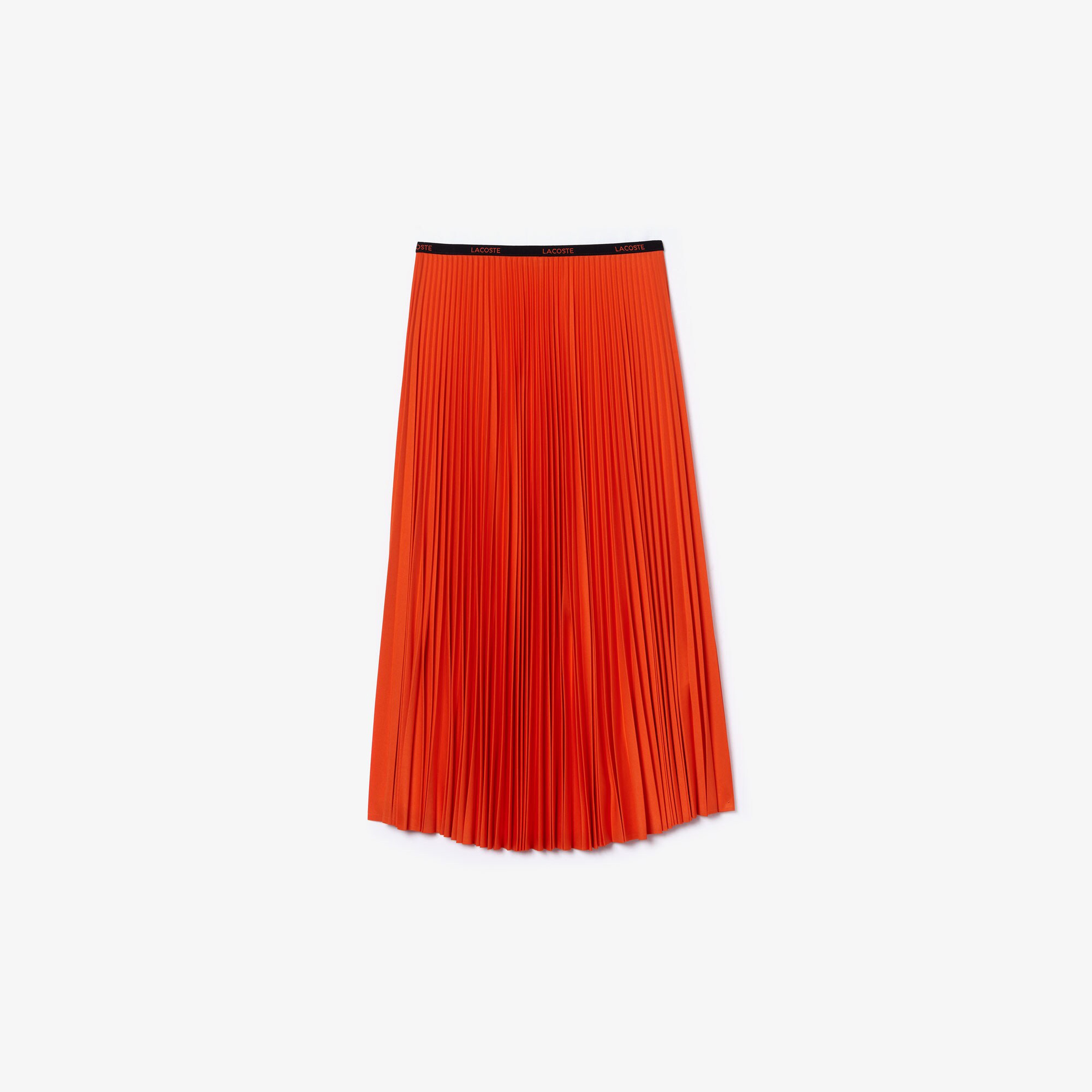 Lacoste Kadın Pileli Kırmızı Etek