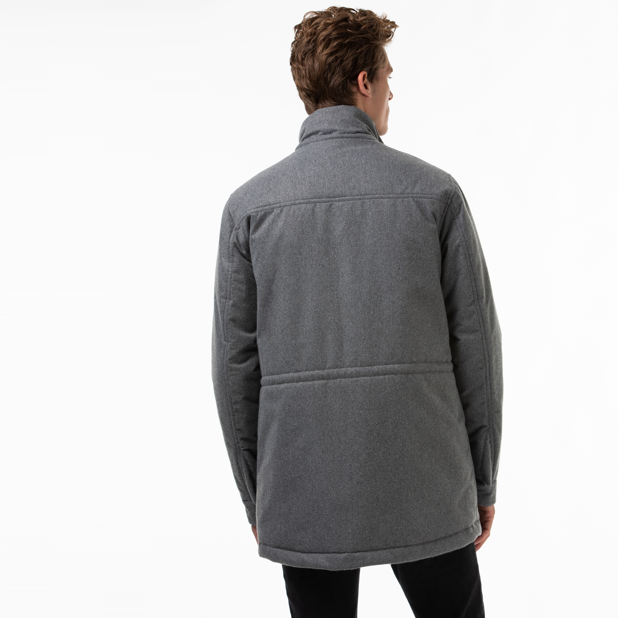 Lacoste Erkek Çıkarılabilir Kapüşonlu Gri Mont