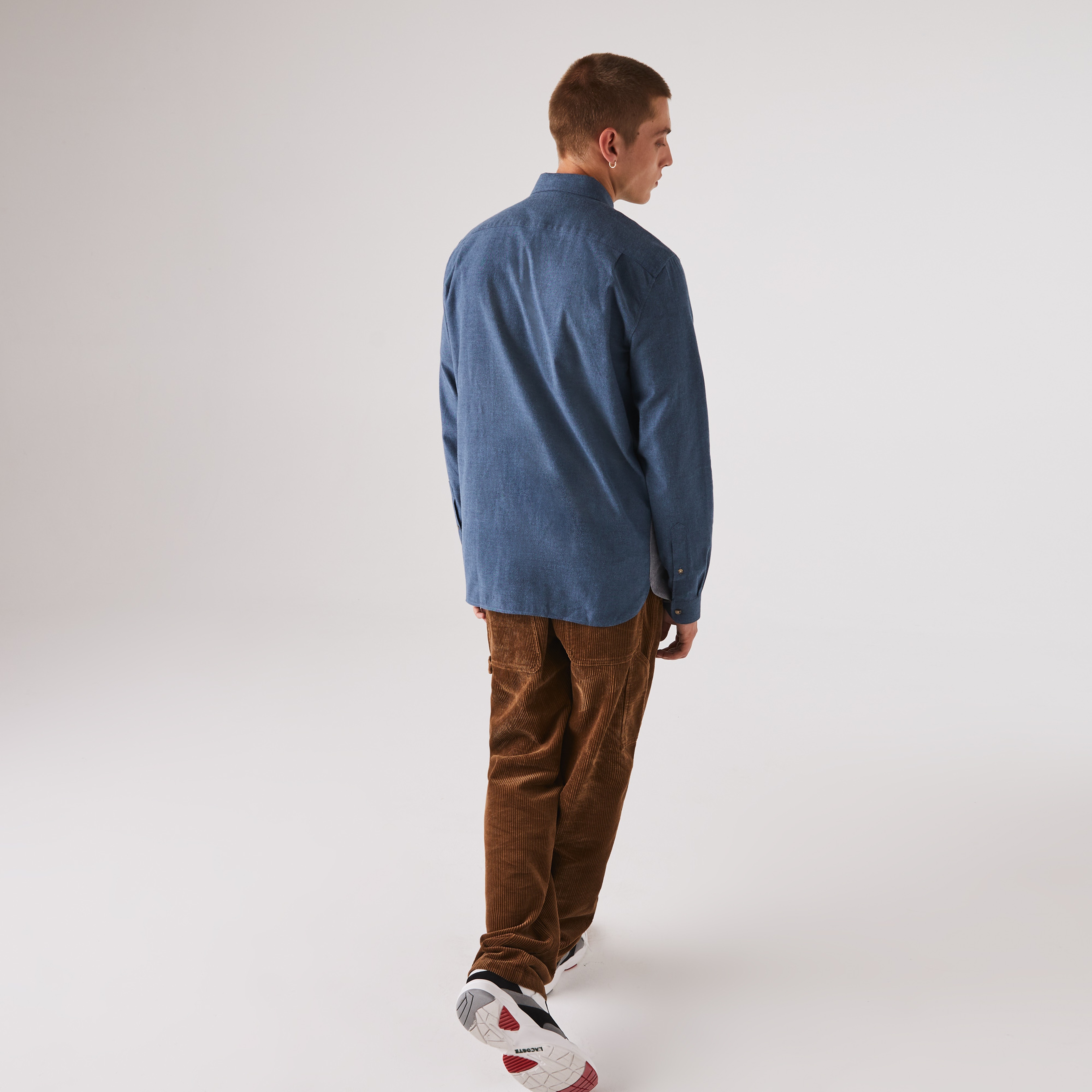 Lacoste Erkek Regular Fit Blok Desenli Mavi Gömlek