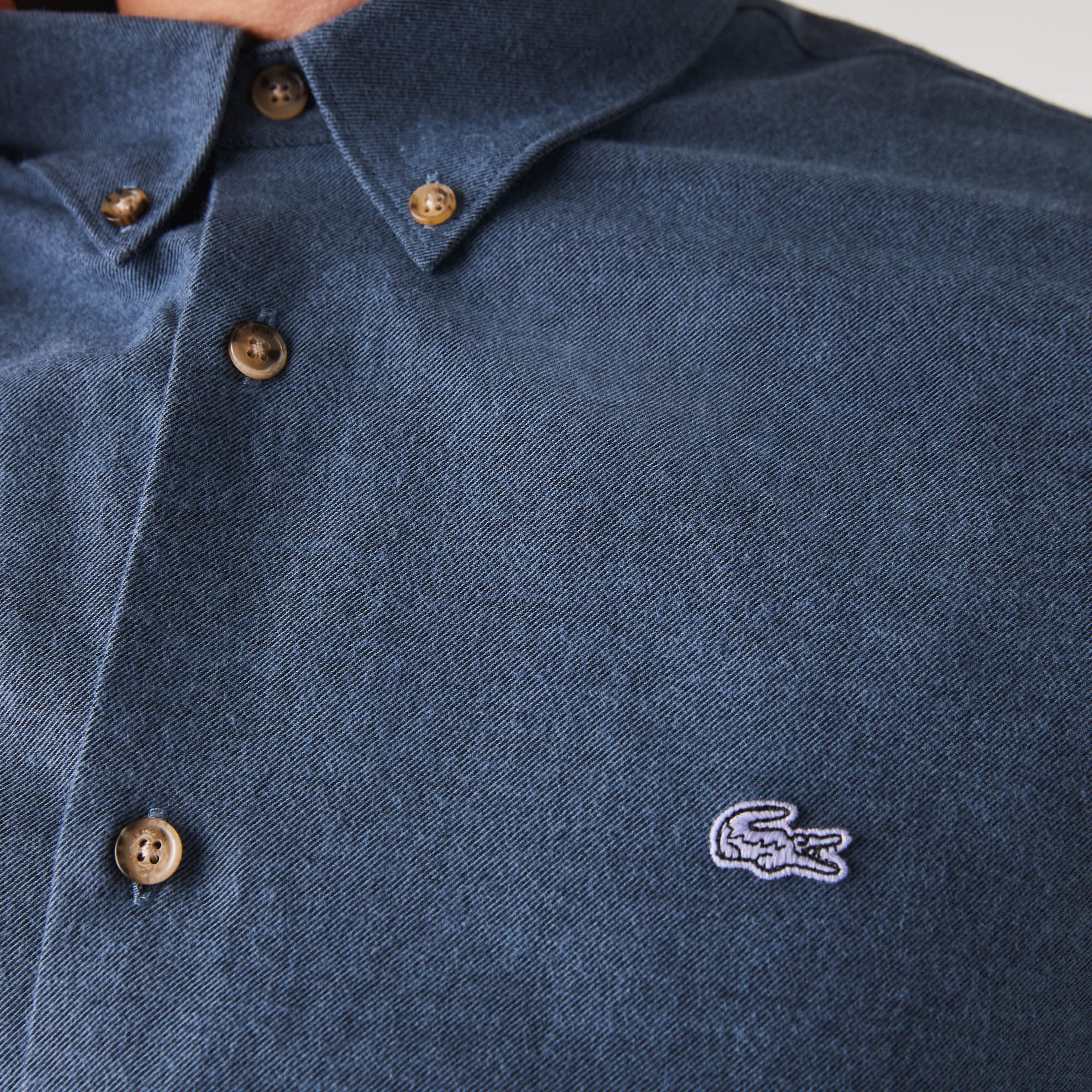 Lacoste Erkek Regular Fit Blok Desenli Mavi Gömlek