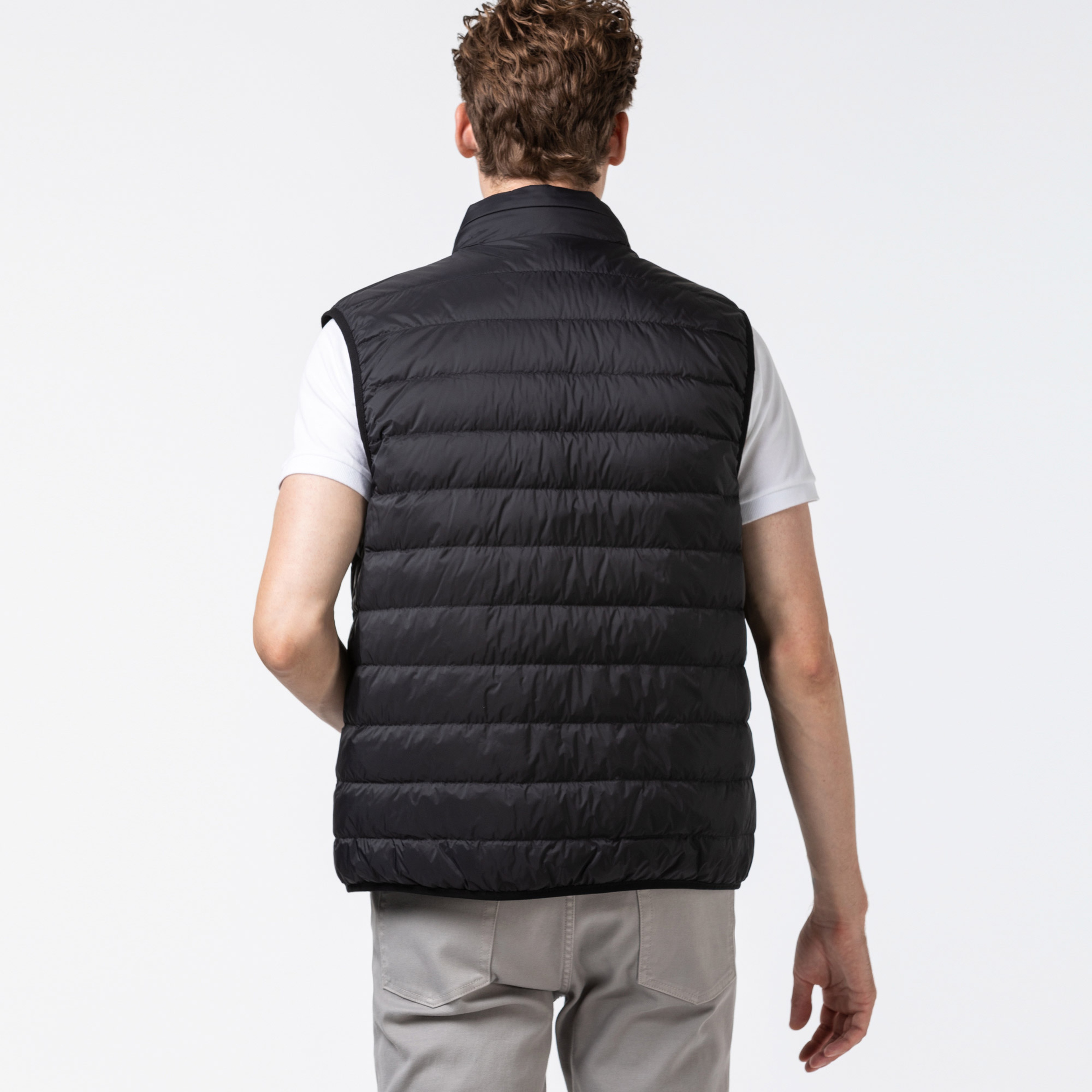 Lacoste Erkek Kapitone Dik Yaka Kolsuz Siyah Yelek Mont