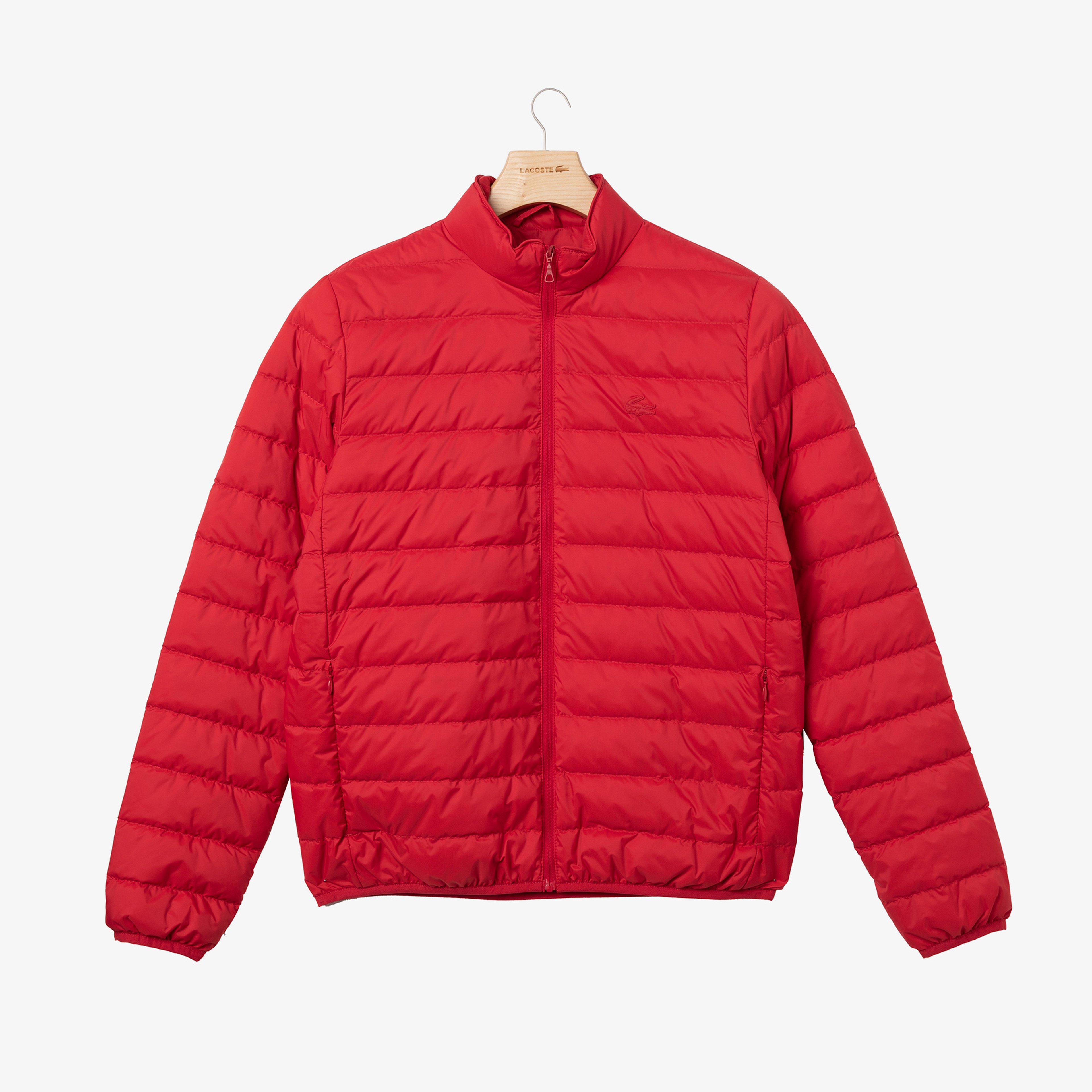 Lacoste Kadın Kapitone Dik Yaka Kırmızı Mont