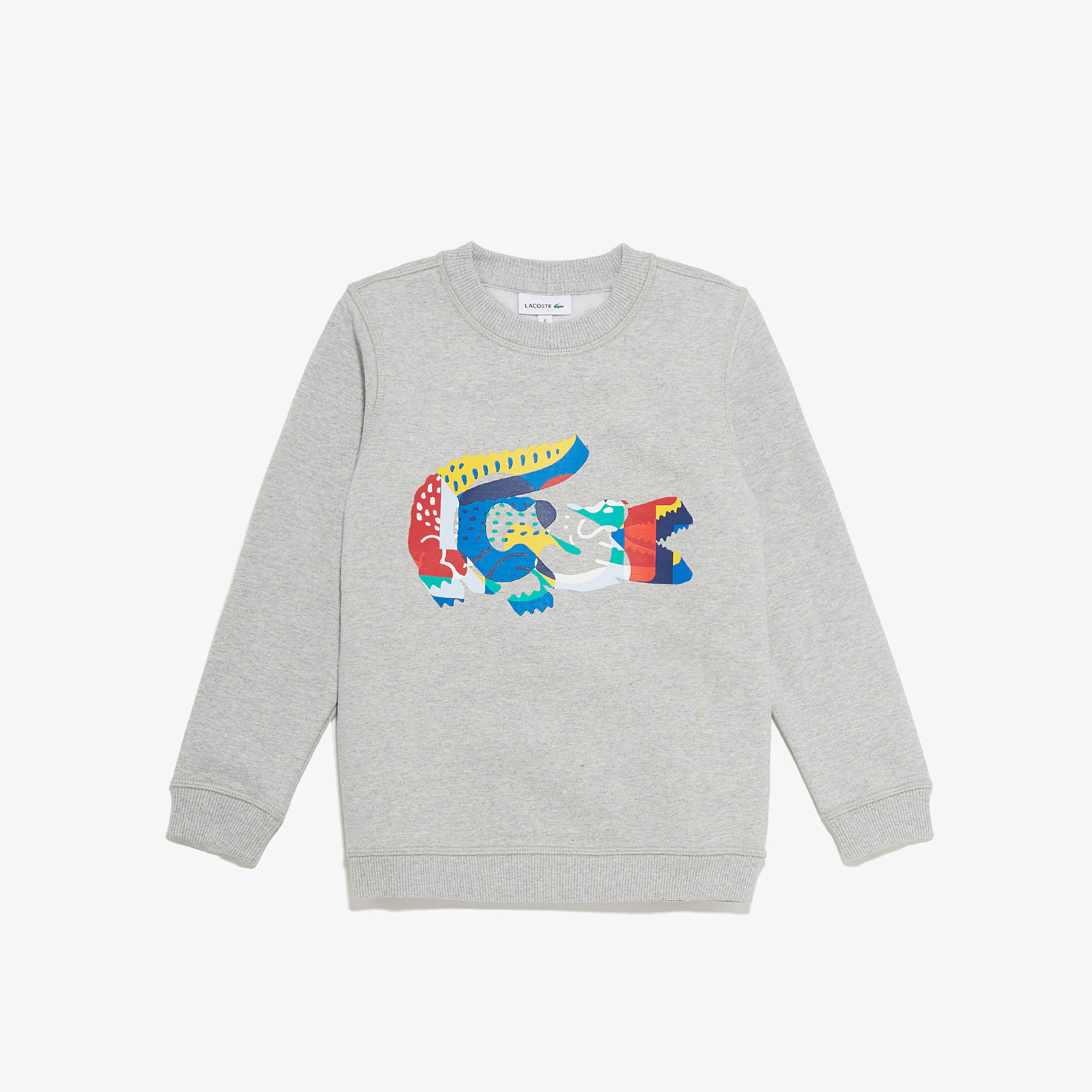 Lacoste Çocuk Baskılı Bisiklet Yaka Gri Sweatshirt
