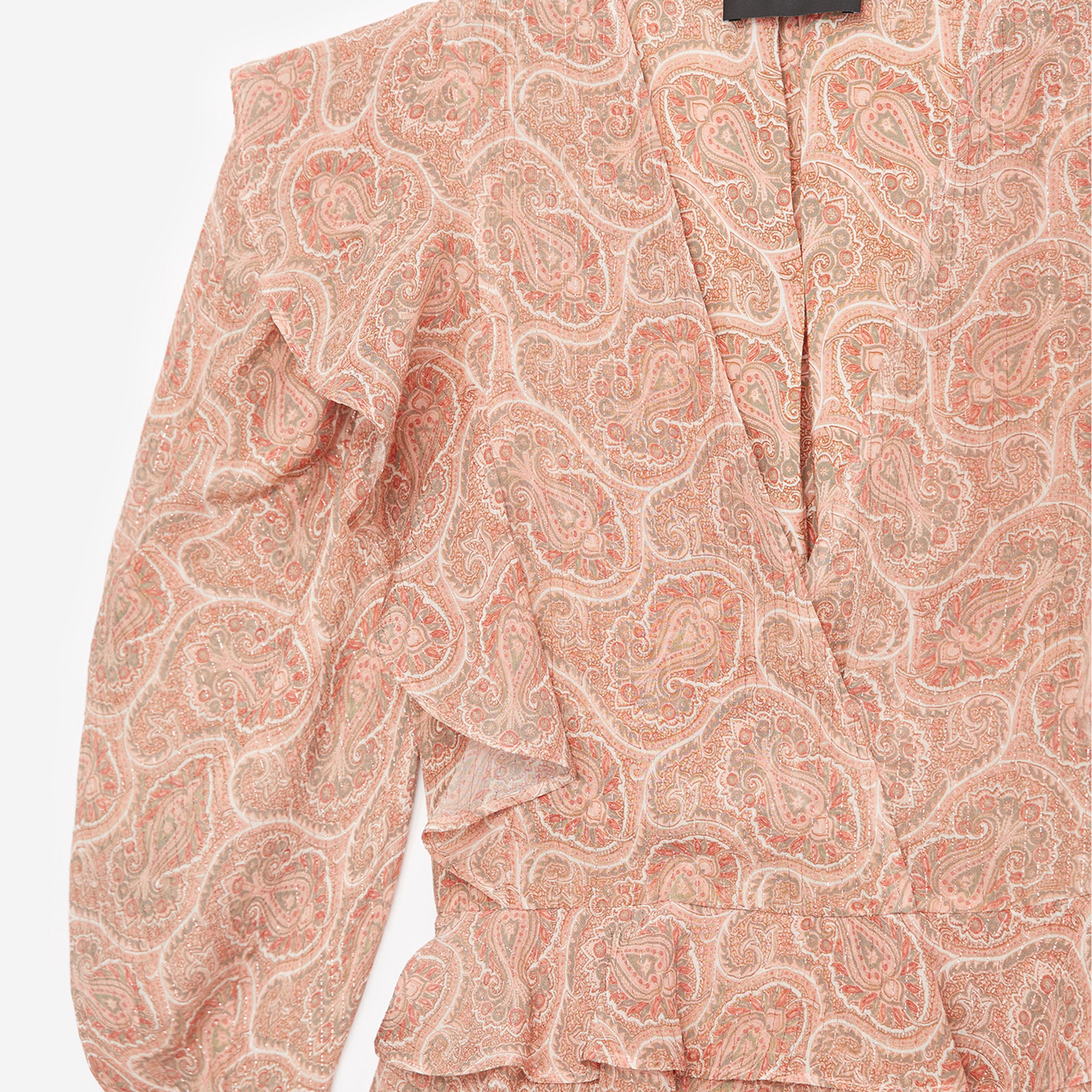 The Kooples Desenli Kadın Pembe V Yaka Bluz