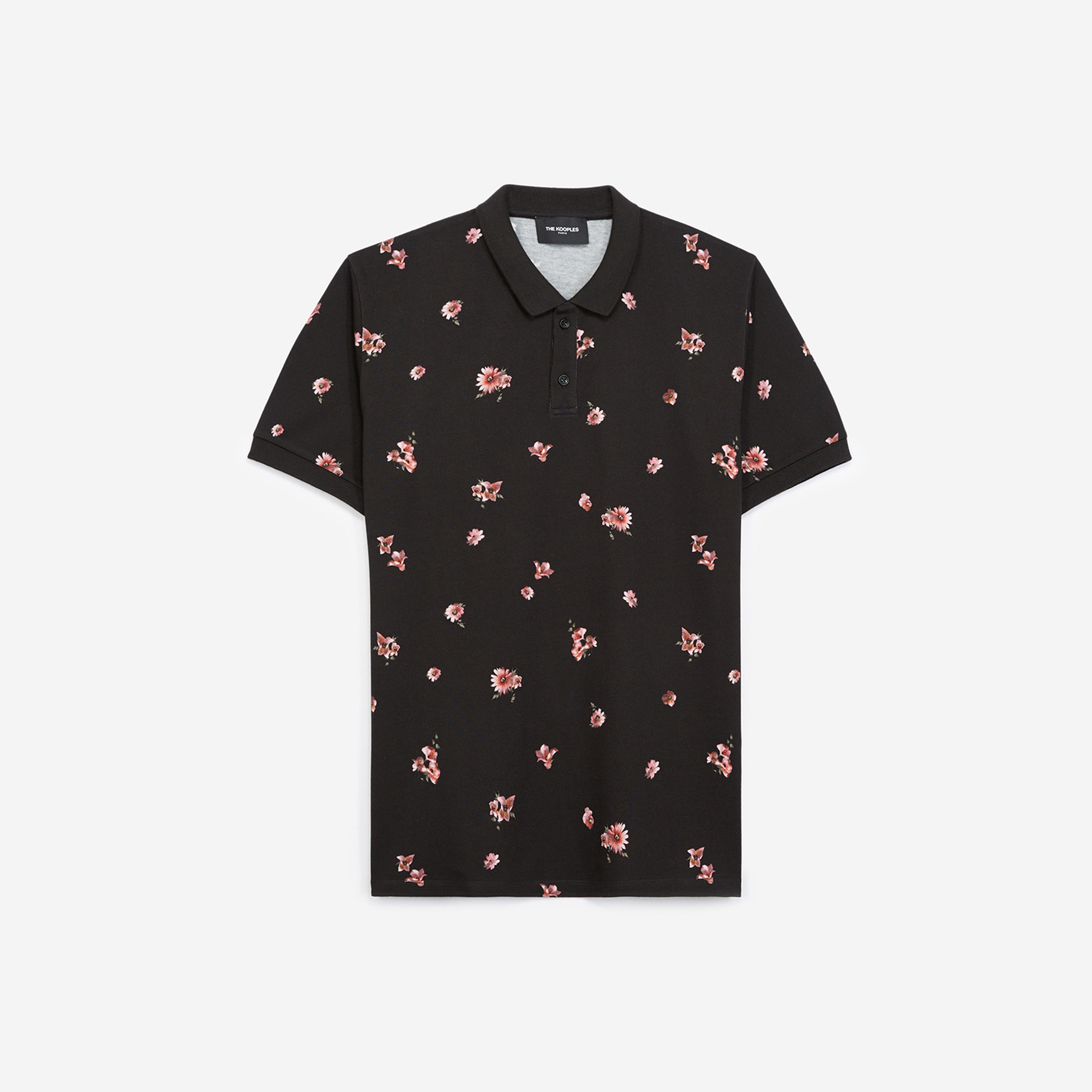 The Kooples Çiçek Desenli Erkek Siyah T-Shirt