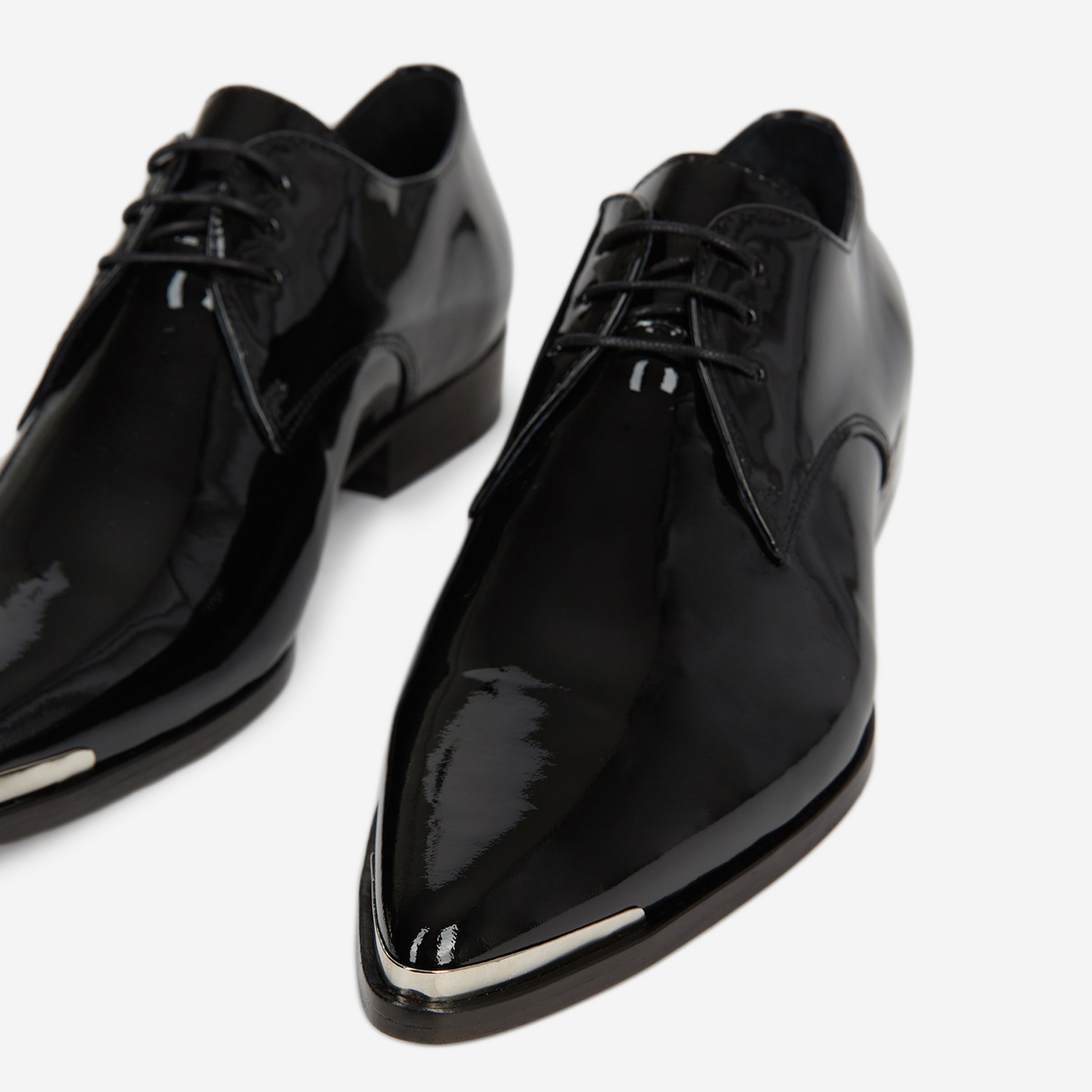 The Kooples Kadın Siyah Rugan Deri Derby Ayakkabı