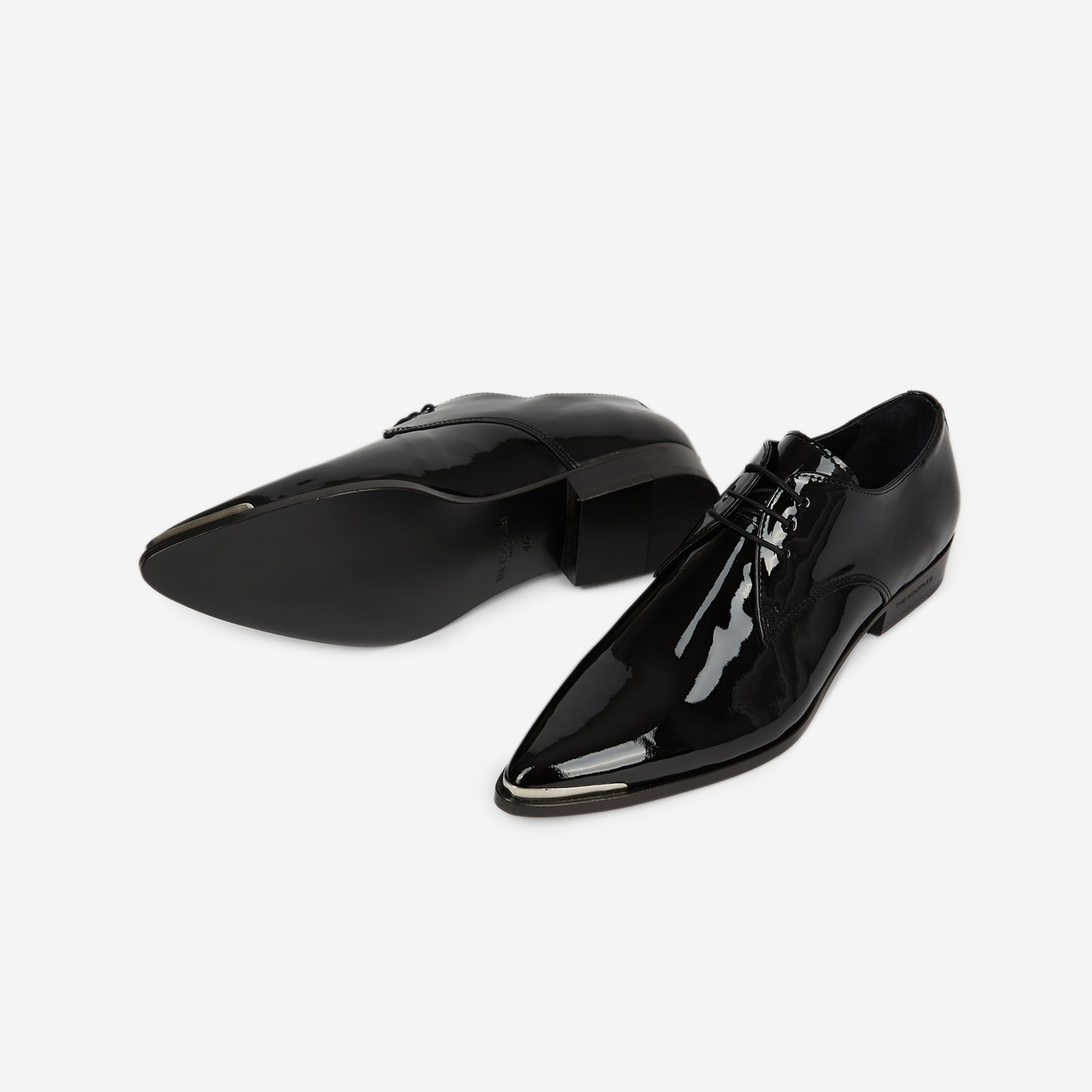 The Kooples Kadın Siyah Rugan Deri Derby Ayakkabı