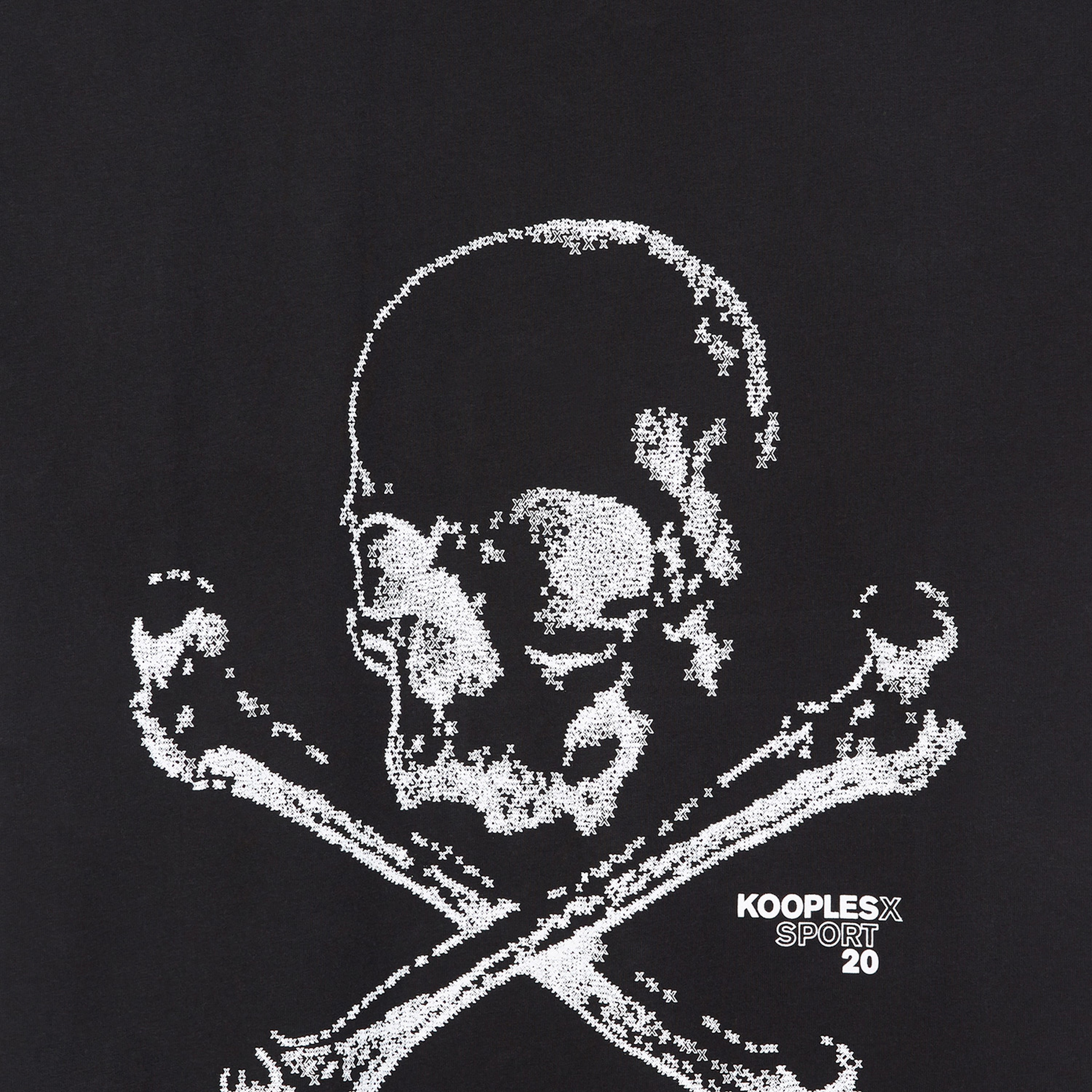 The Kooples Kurukafa Baskılı Erkek Siyah Bisiklet Yaka T-Shirt