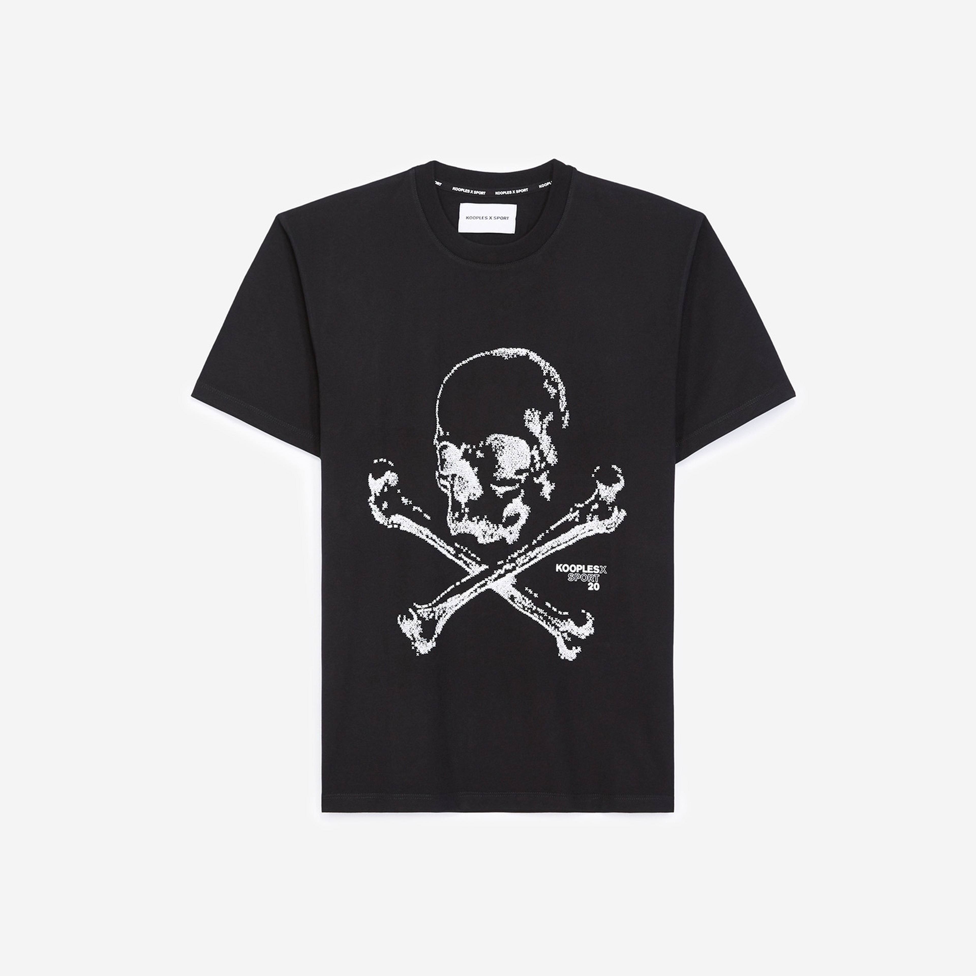 The Kooples Kurukafa Baskılı Erkek Siyah Bisiklet Yaka T-Shirt