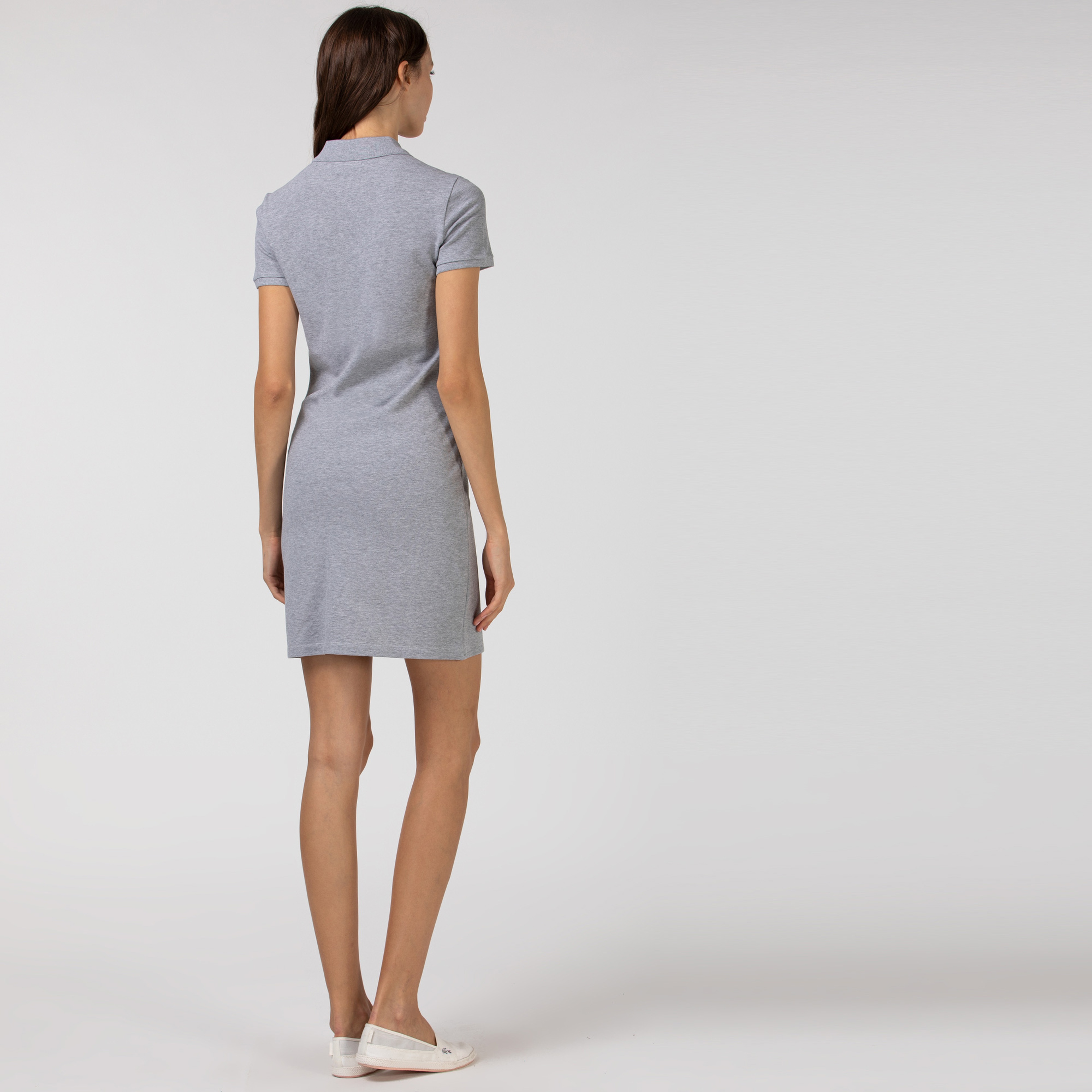 Lacoste Kadın Gri Polo Yaka Elbise