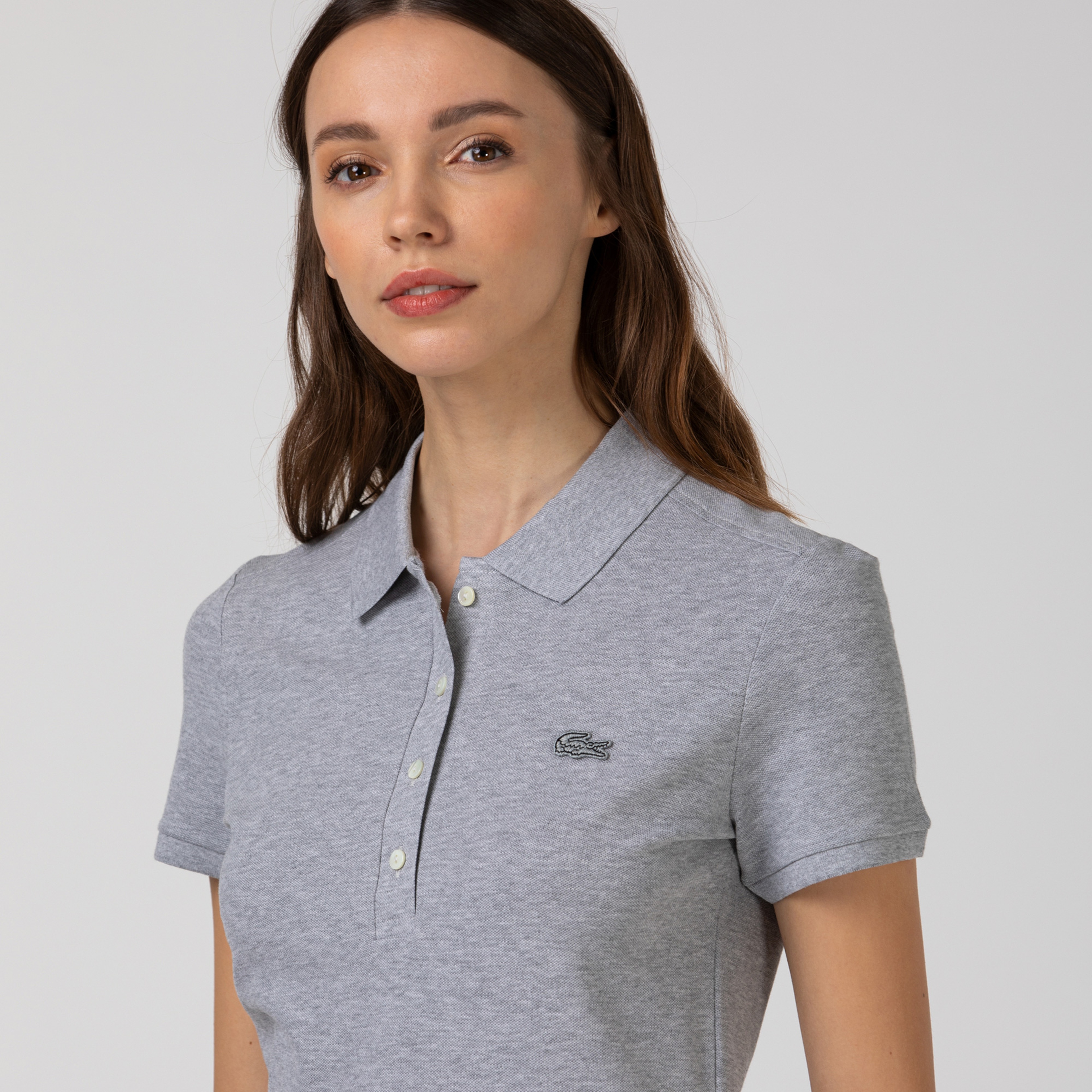 Lacoste Kadın Gri Polo Yaka Elbise
