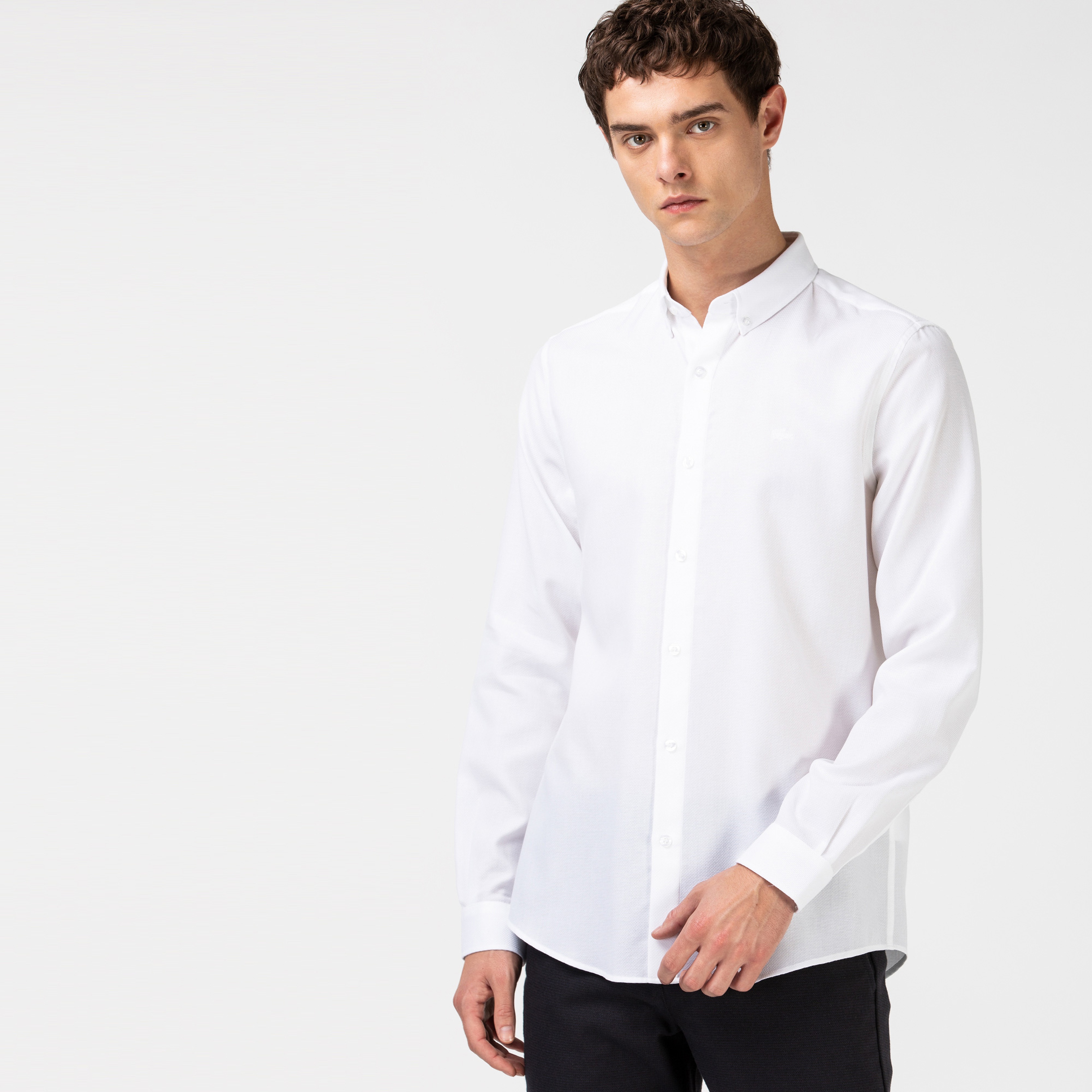 Lacoste Erkek Slim Fit Beyaz Gömlek