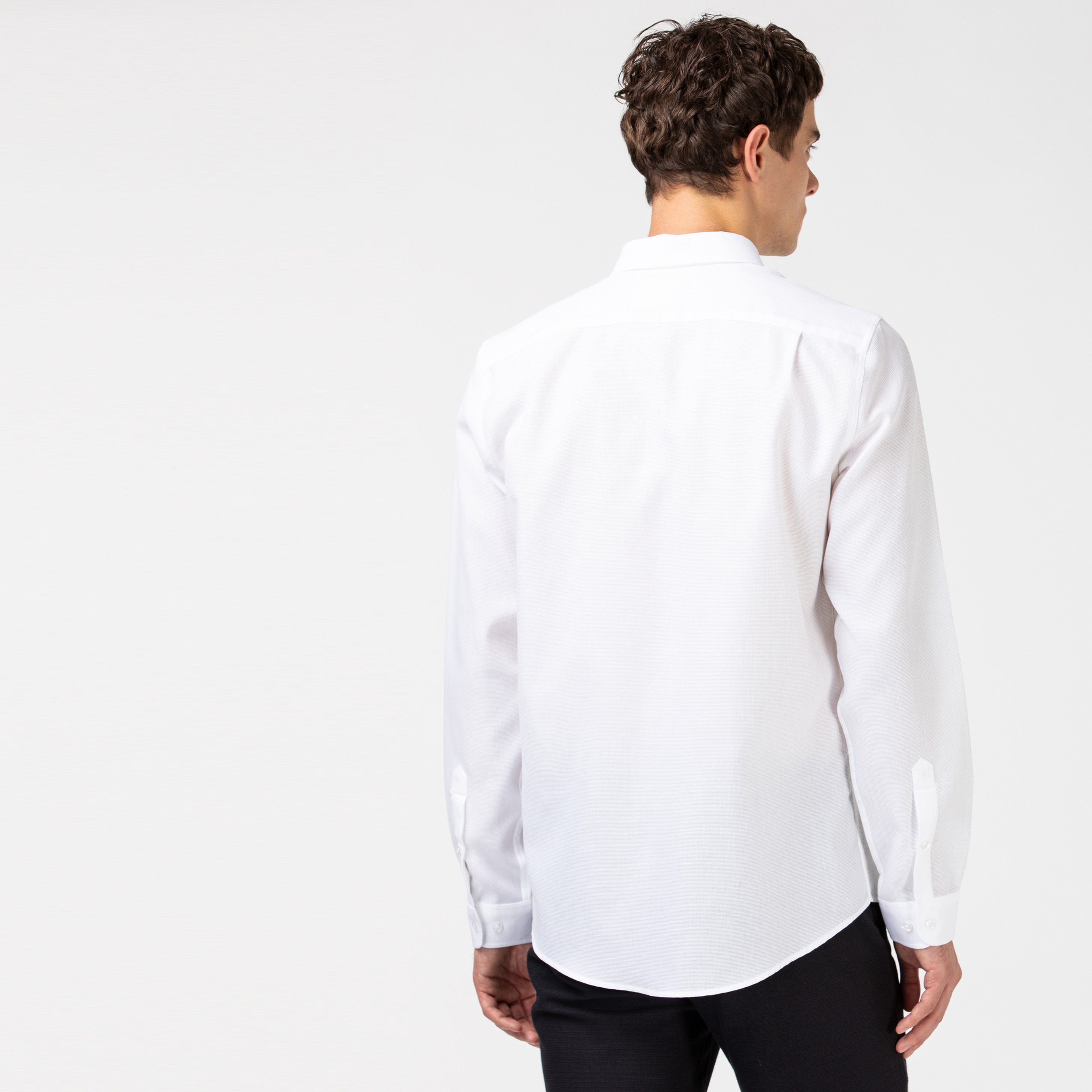 Lacoste Erkek Slim Fit Beyaz Gömlek