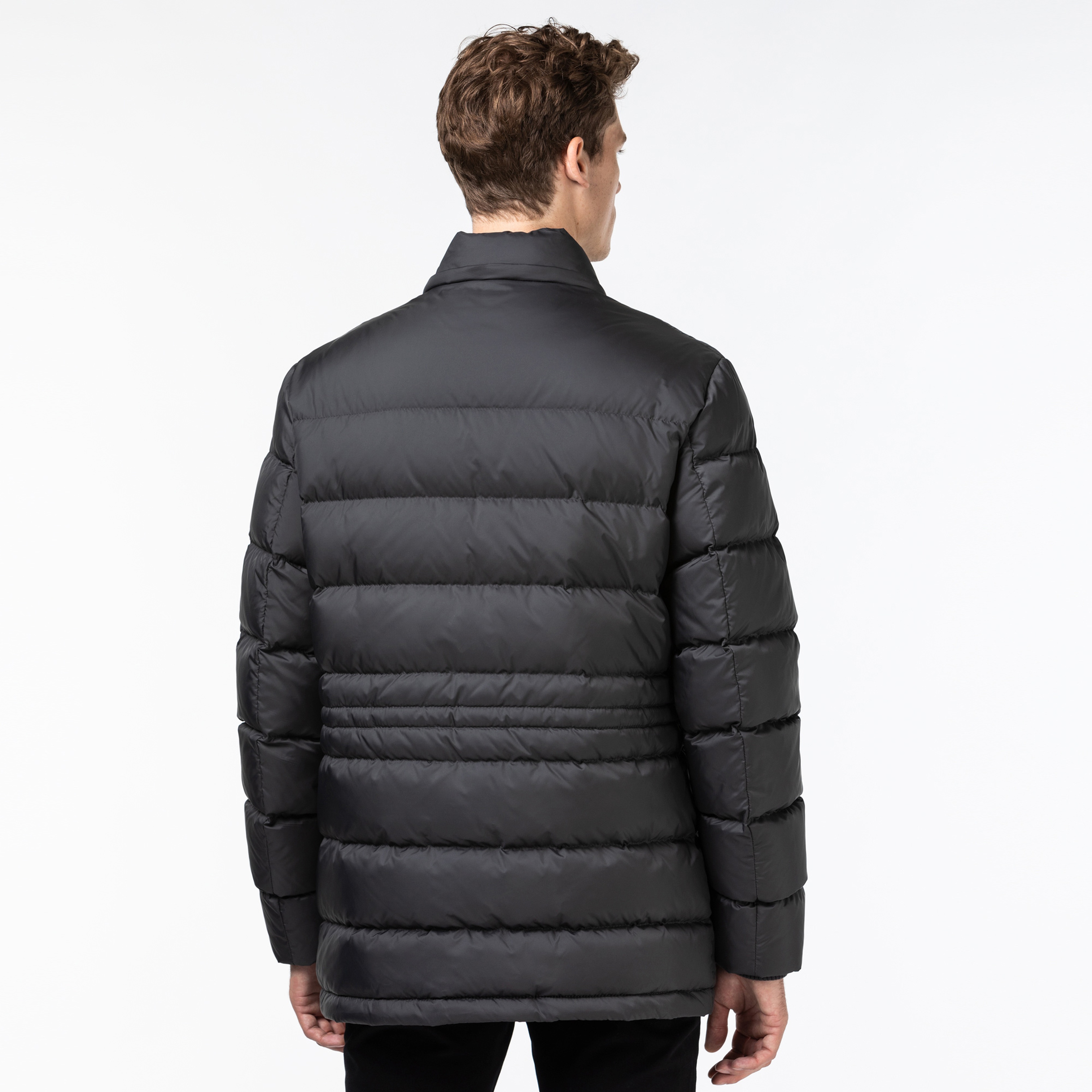 Lacoste Erkek Kapitone Kapüşonlu Gri Mont