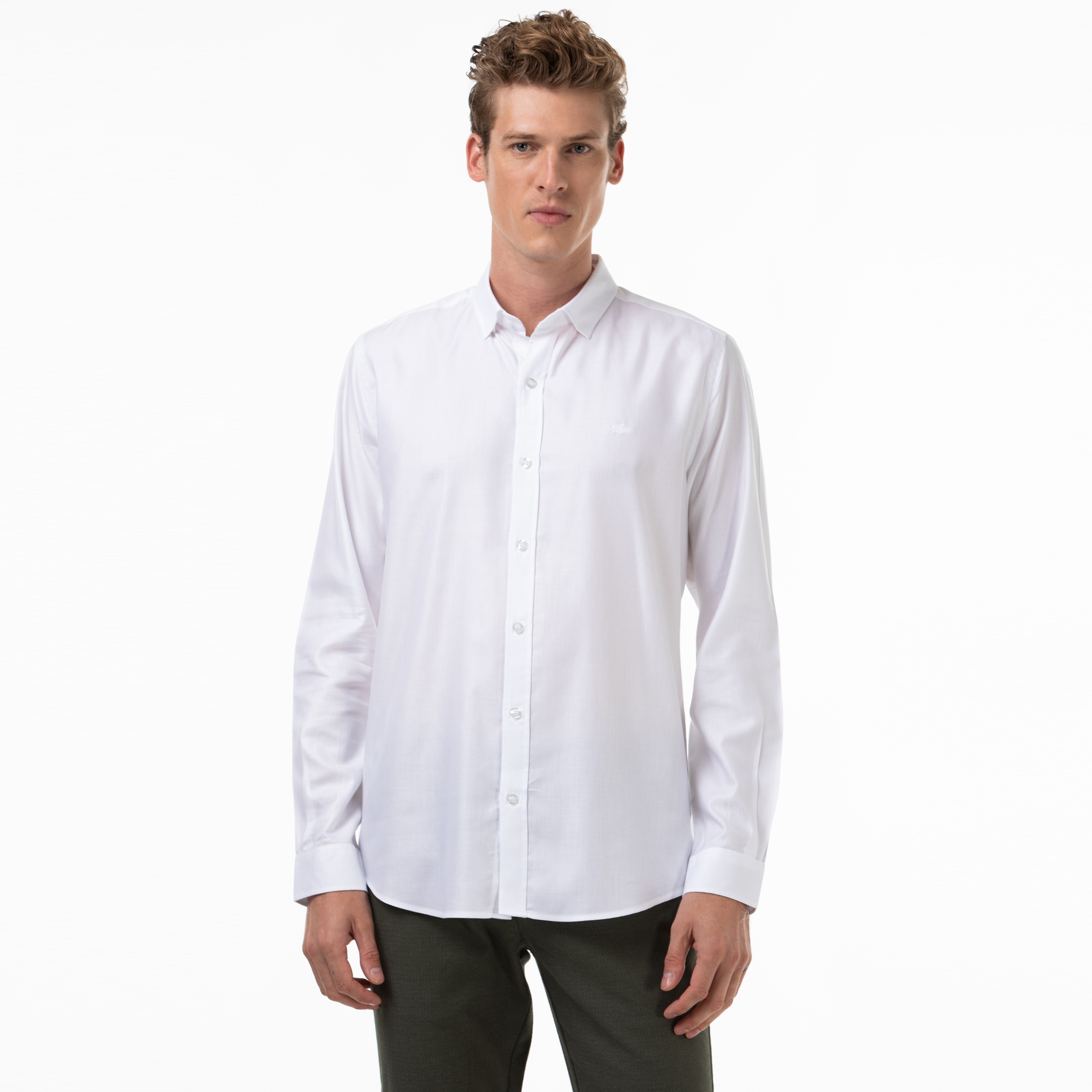 Lacoste Erkek Slim Fit Beyaz Gömlek