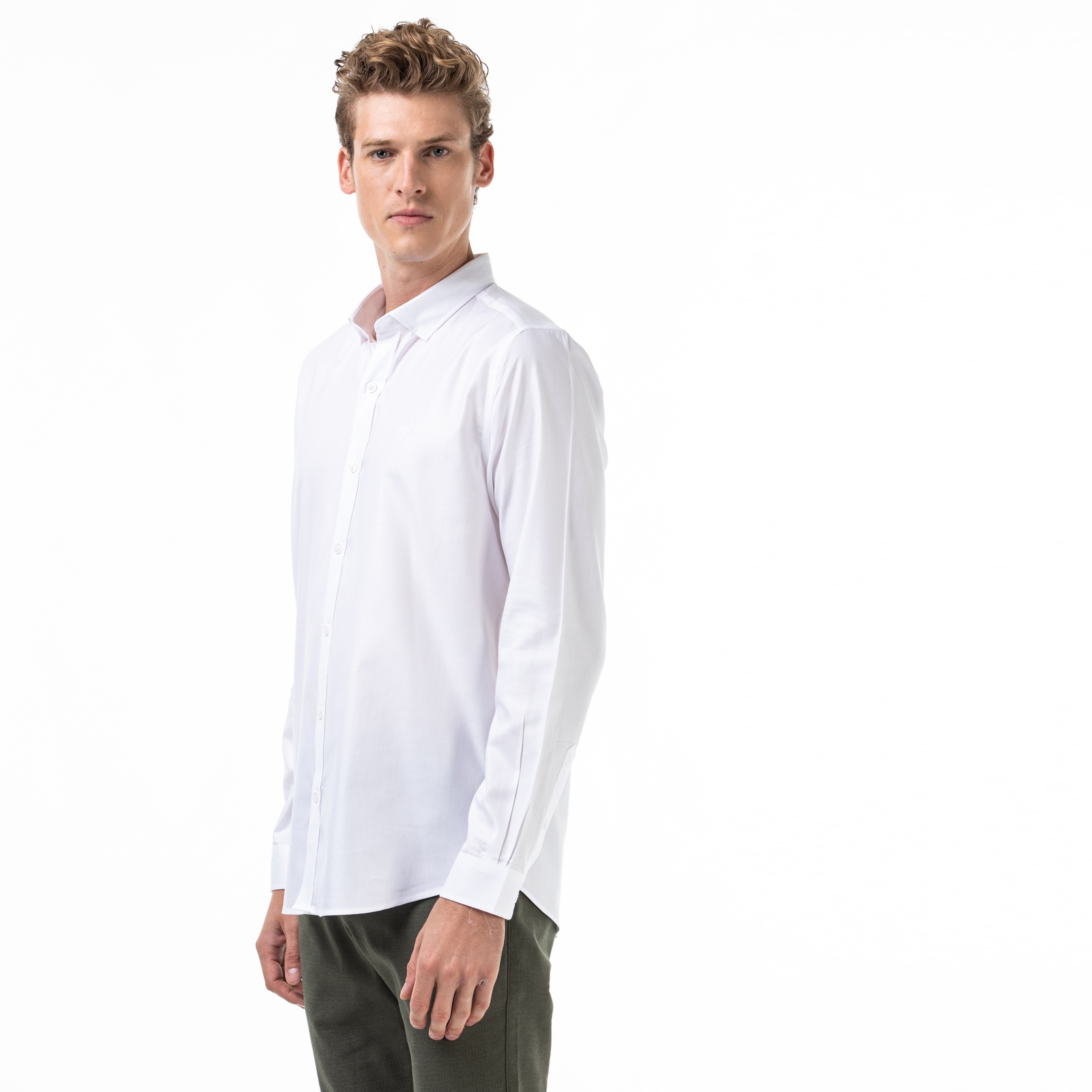 Lacoste Erkek Slim Fit Beyaz Gömlek