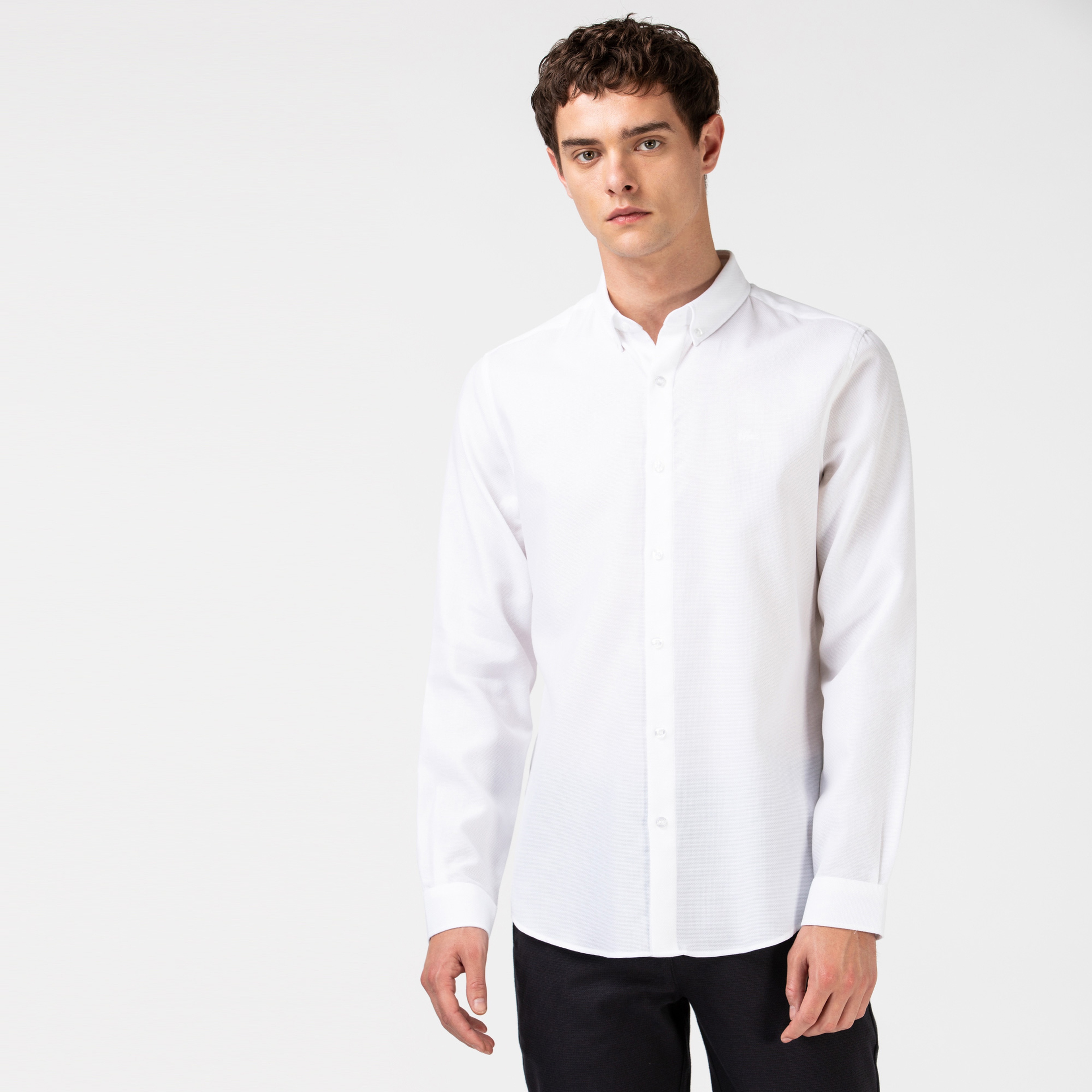 Lacoste Erkek Slim Fit Beyaz Gömlek