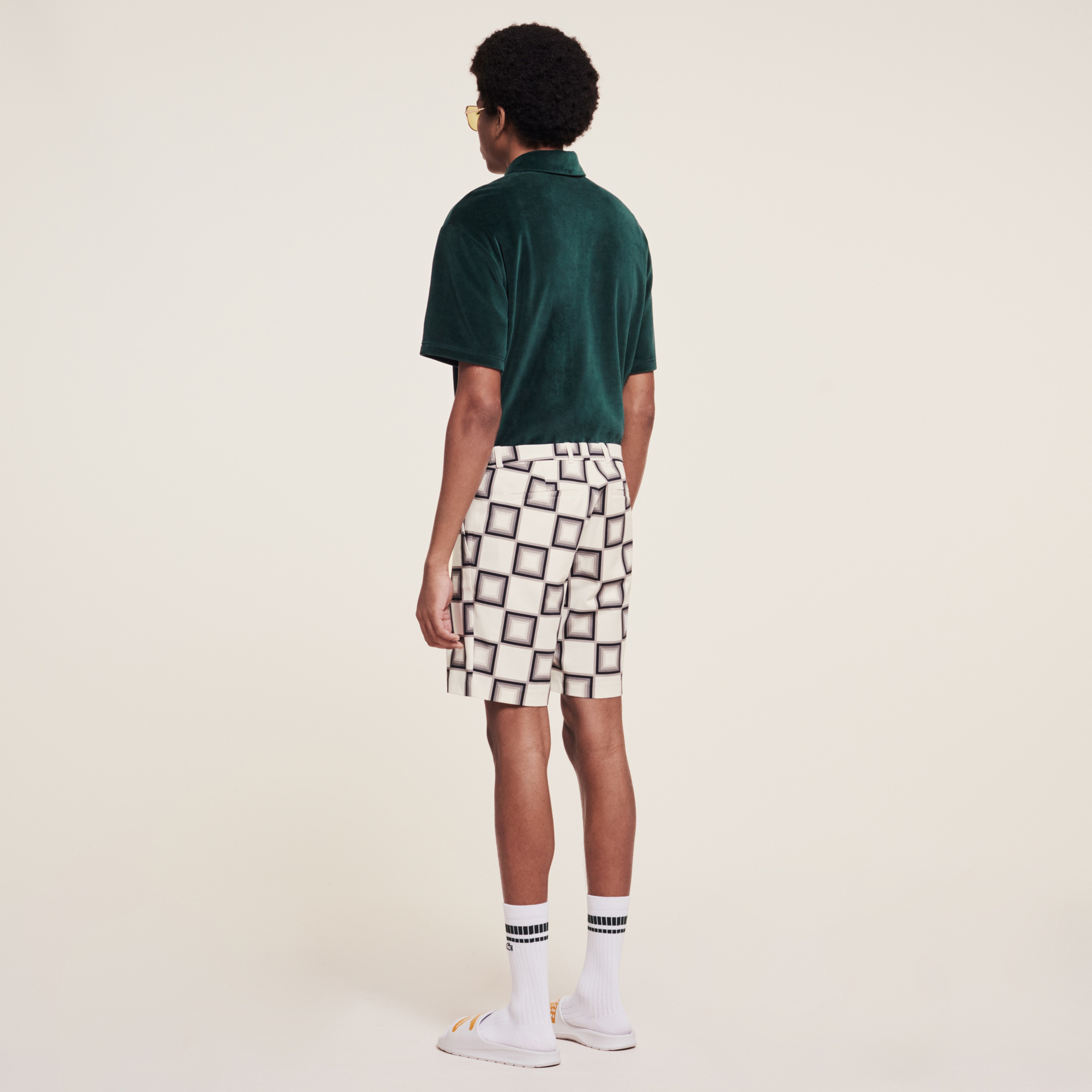 Lacoste X Ricky Regal Erkek Siyah - Beyaz Bermuda Şort
