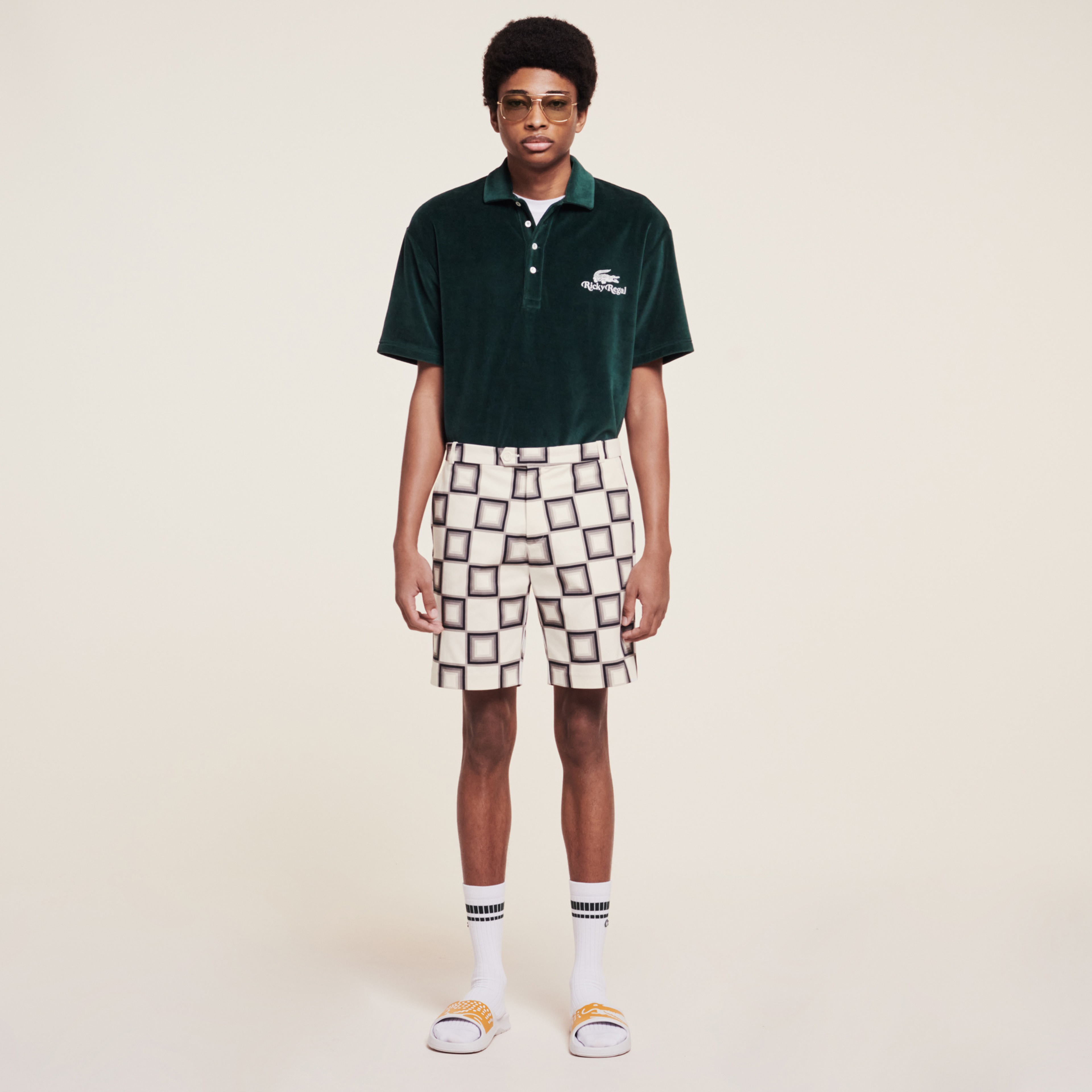Lacoste X Ricky Regal Erkek Siyah - Beyaz Bermuda Şort