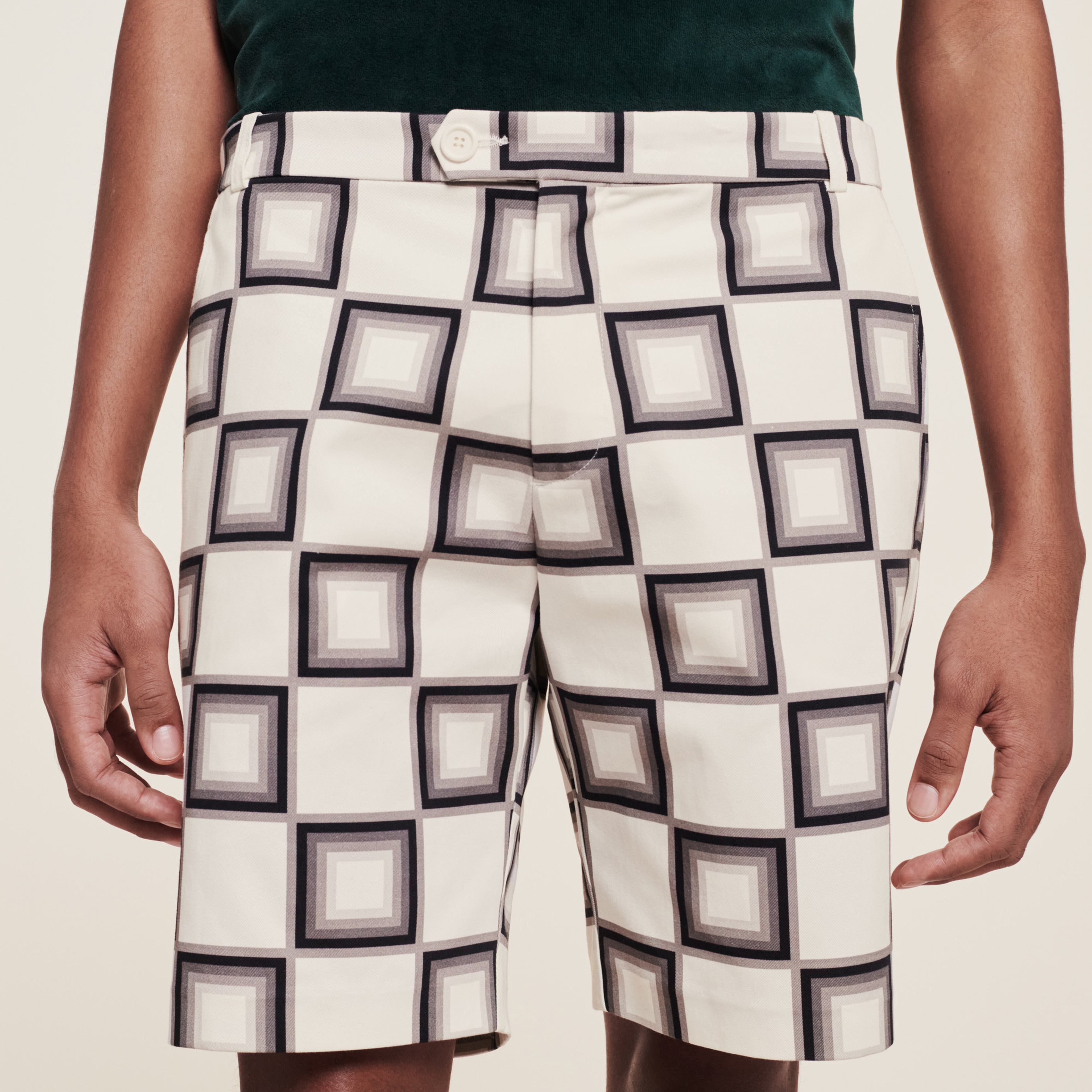 Lacoste X Ricky Regal Erkek Siyah - Beyaz Bermuda Şort