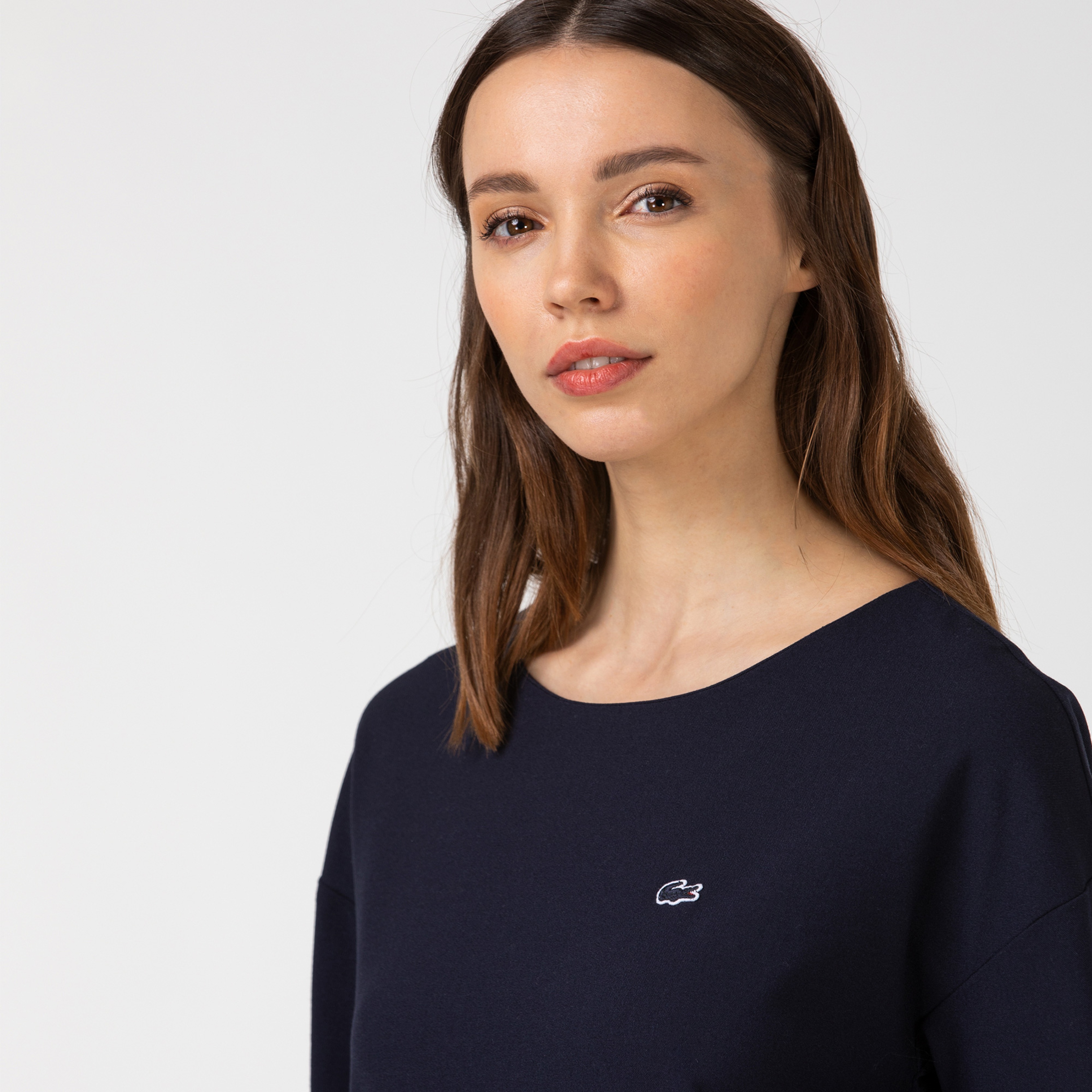 Lacoste Kadın Bisiklet Yaka Truvakar Kollu Lacivert Elbise