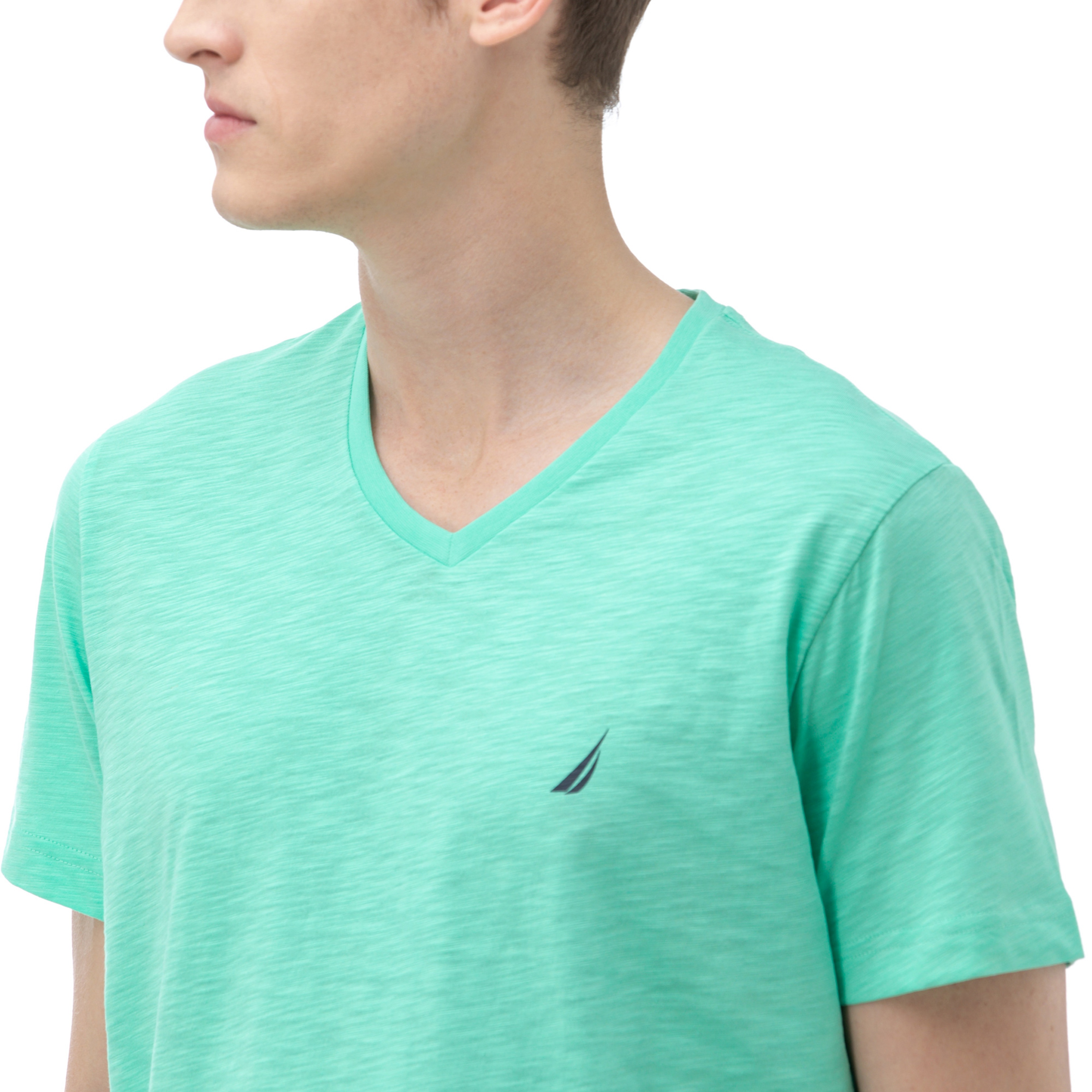 Nautica Erkek Yeşil V-Yaka T-Shirt