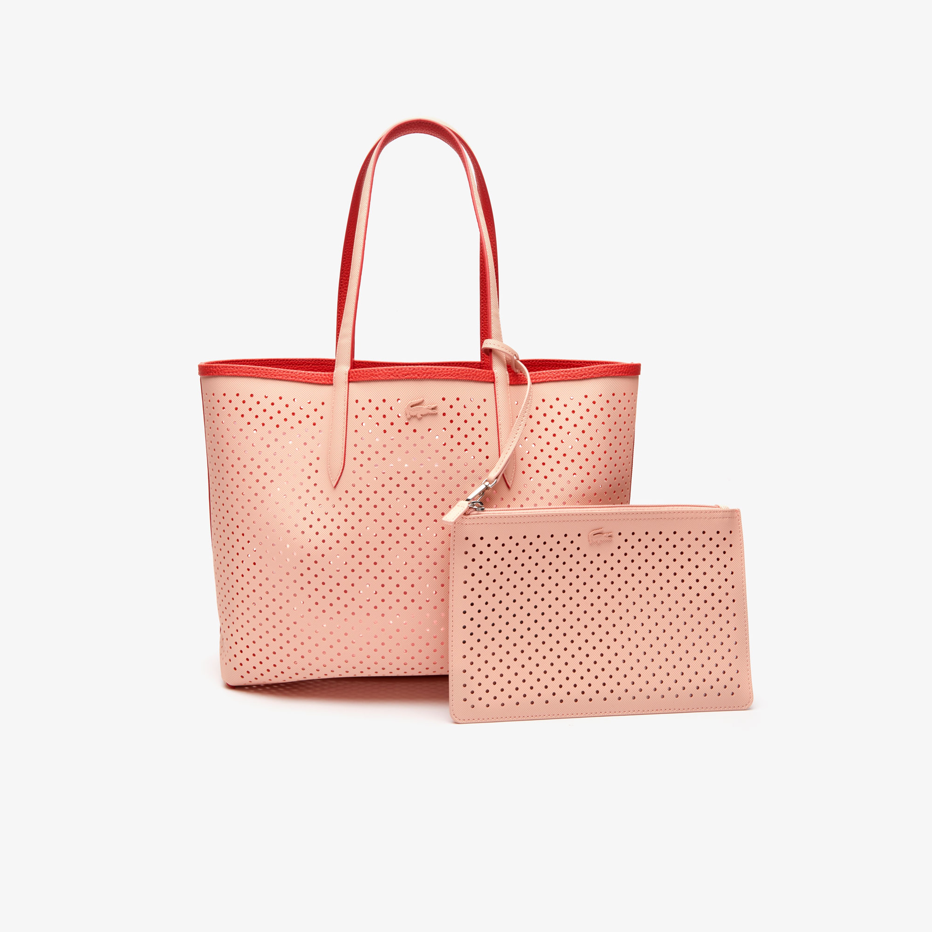 Lacoste Anna Fantaisie Kırmızı - Pudra Çift Taraflı Çanta
