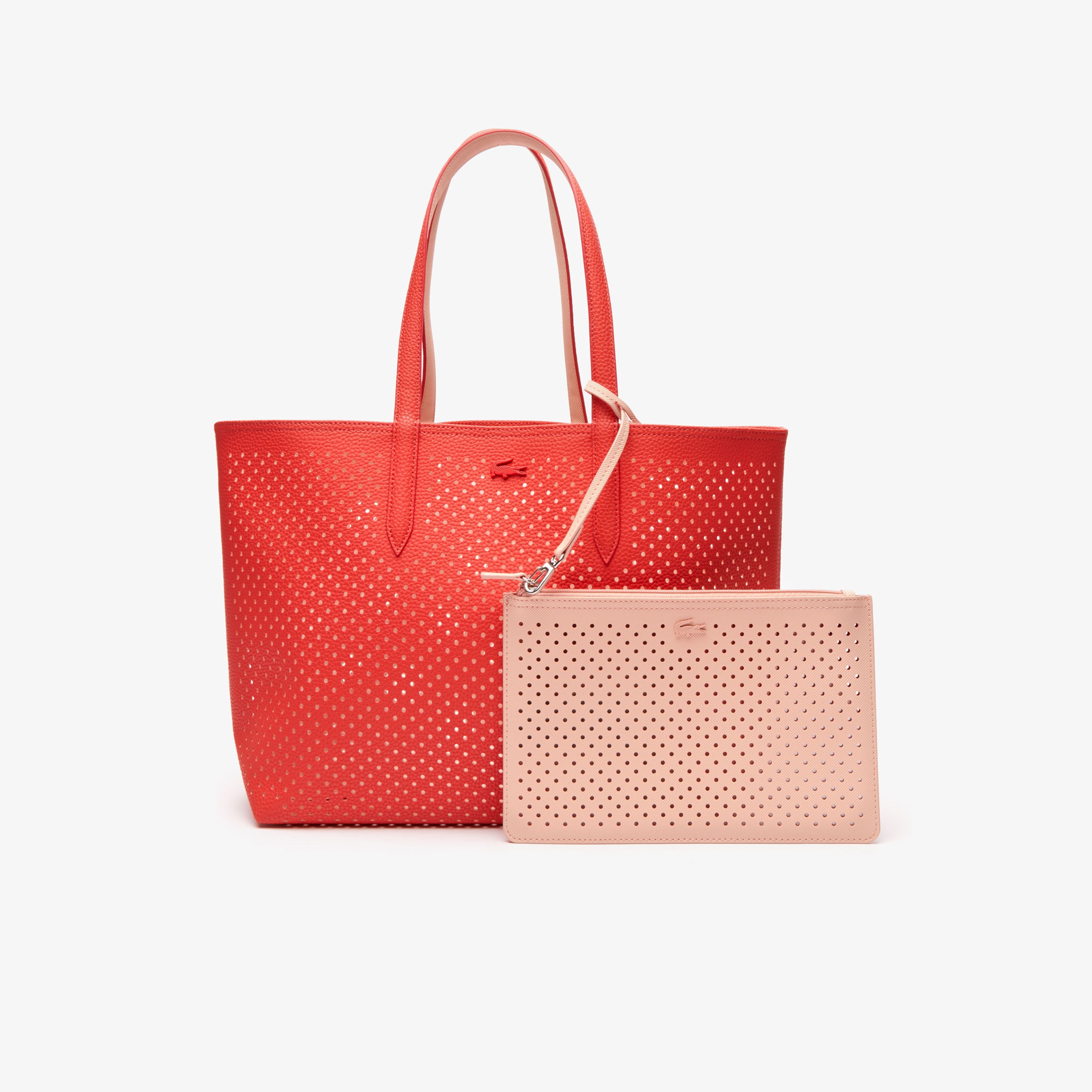 Lacoste Anna Fantaisie Kırmızı - Pudra Çift Taraflı Çanta