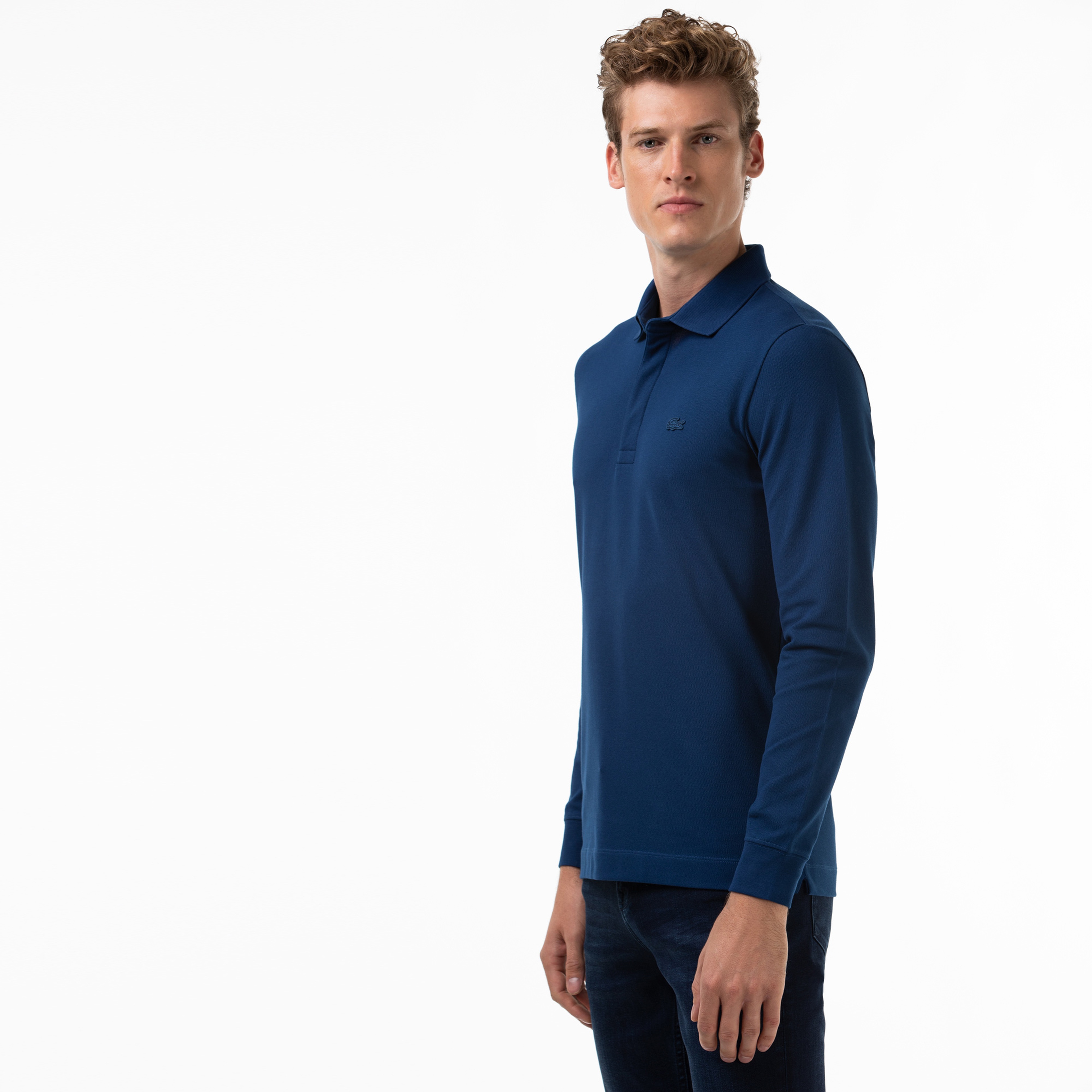 Erkek Regular Fit Uzun Kollu Lacivert Paris Polo