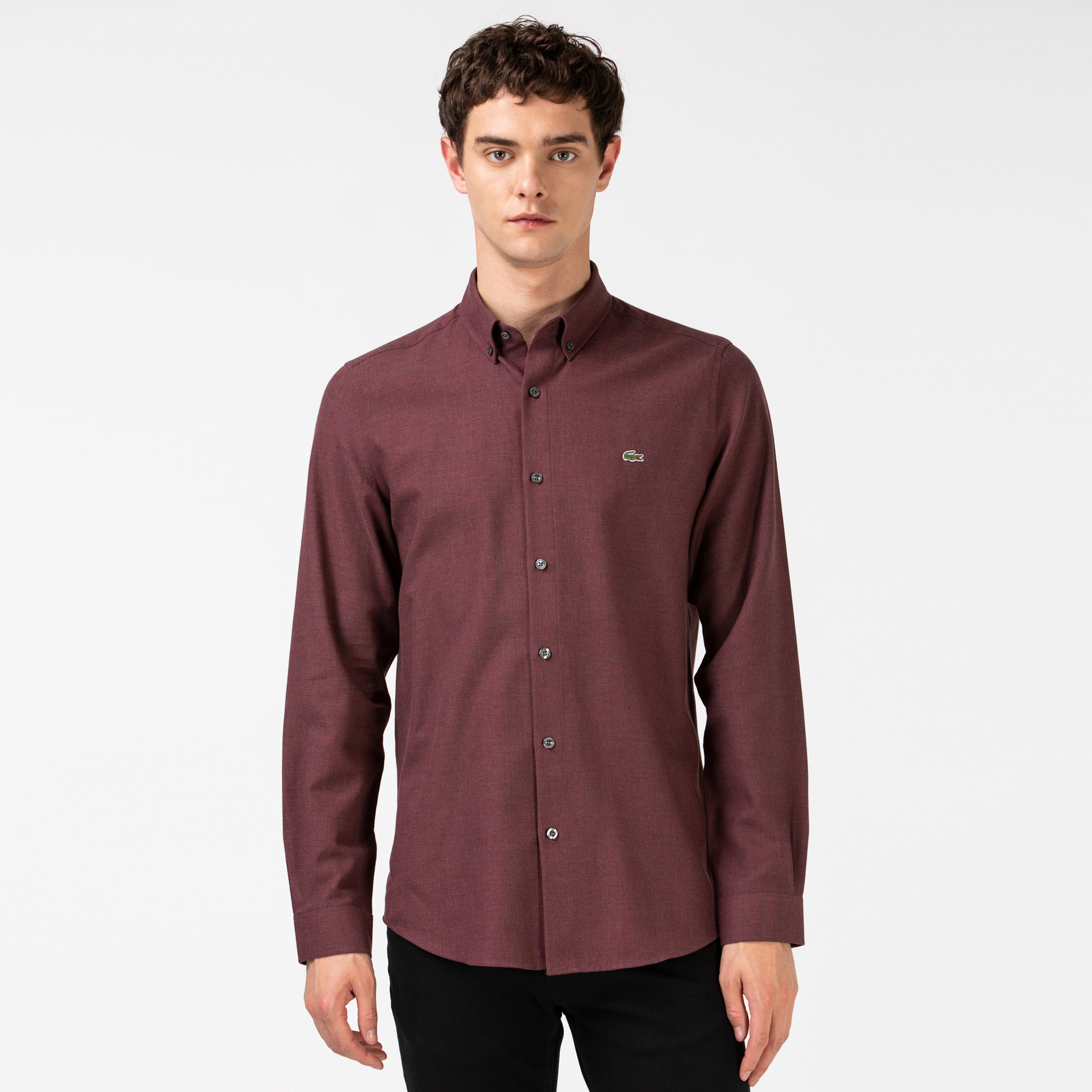 Lacoste Erkek Slim Fit Bordo Gömlek