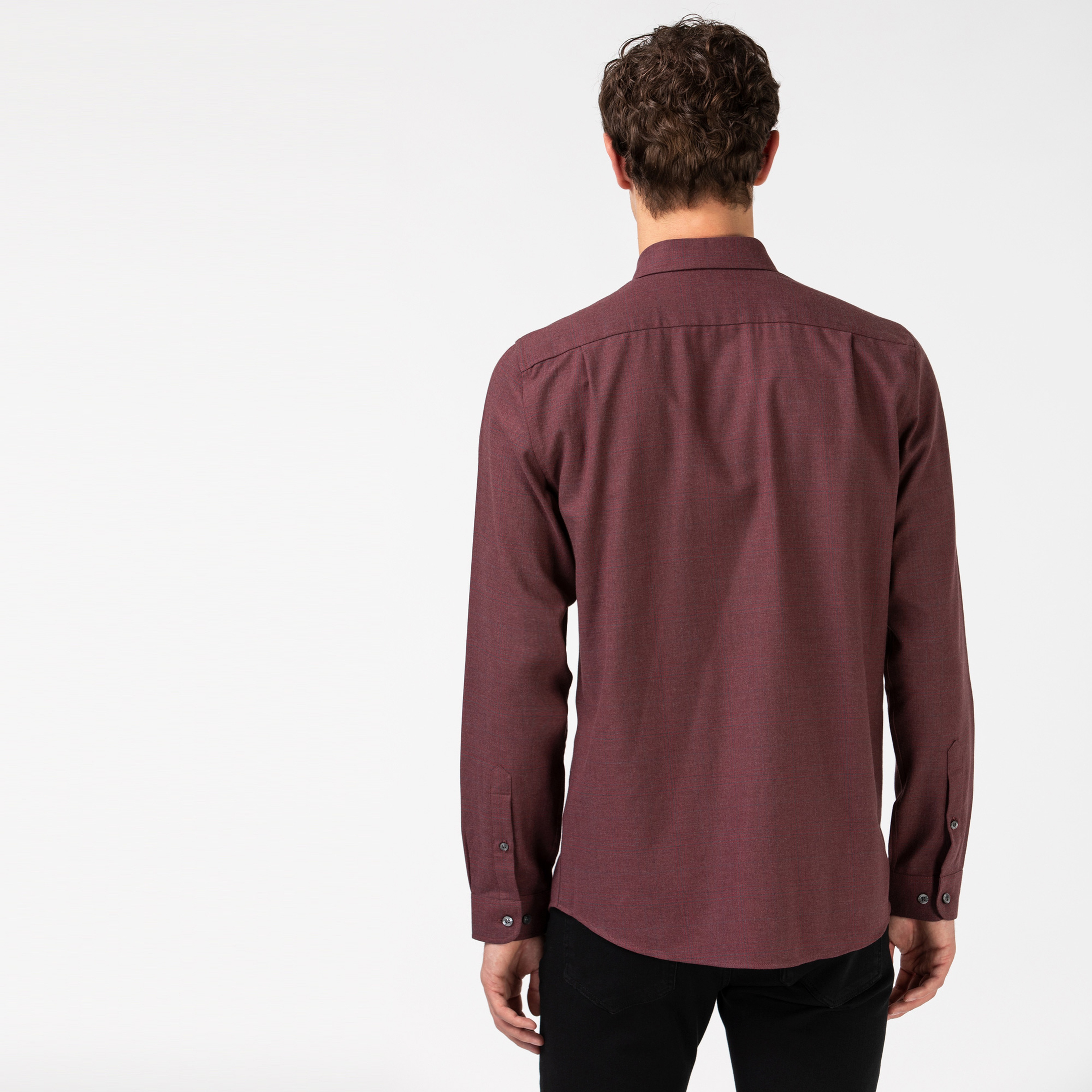 Lacoste Erkek Slim Fit Bordo Gömlek