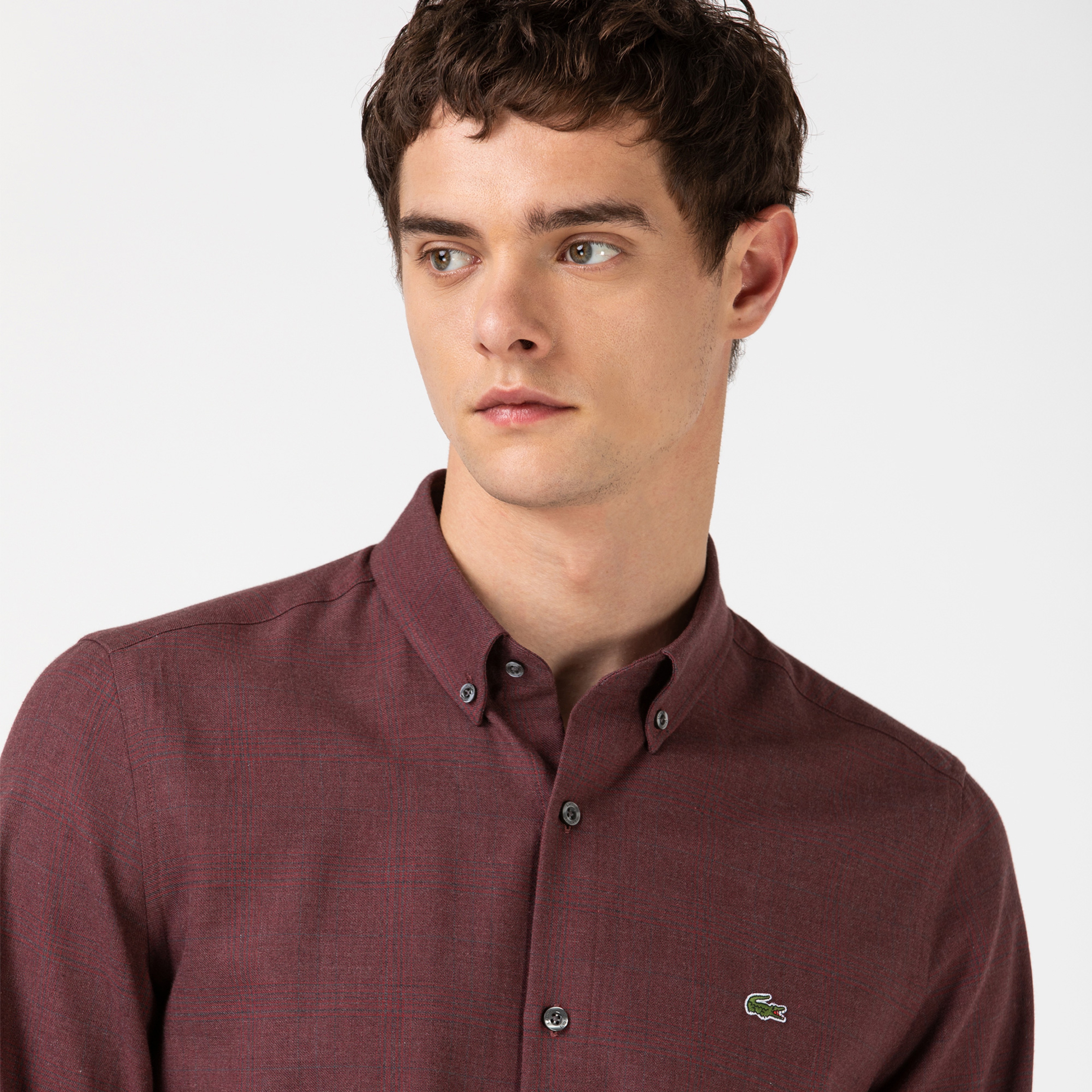 Lacoste Erkek Slim Fit Bordo Gömlek