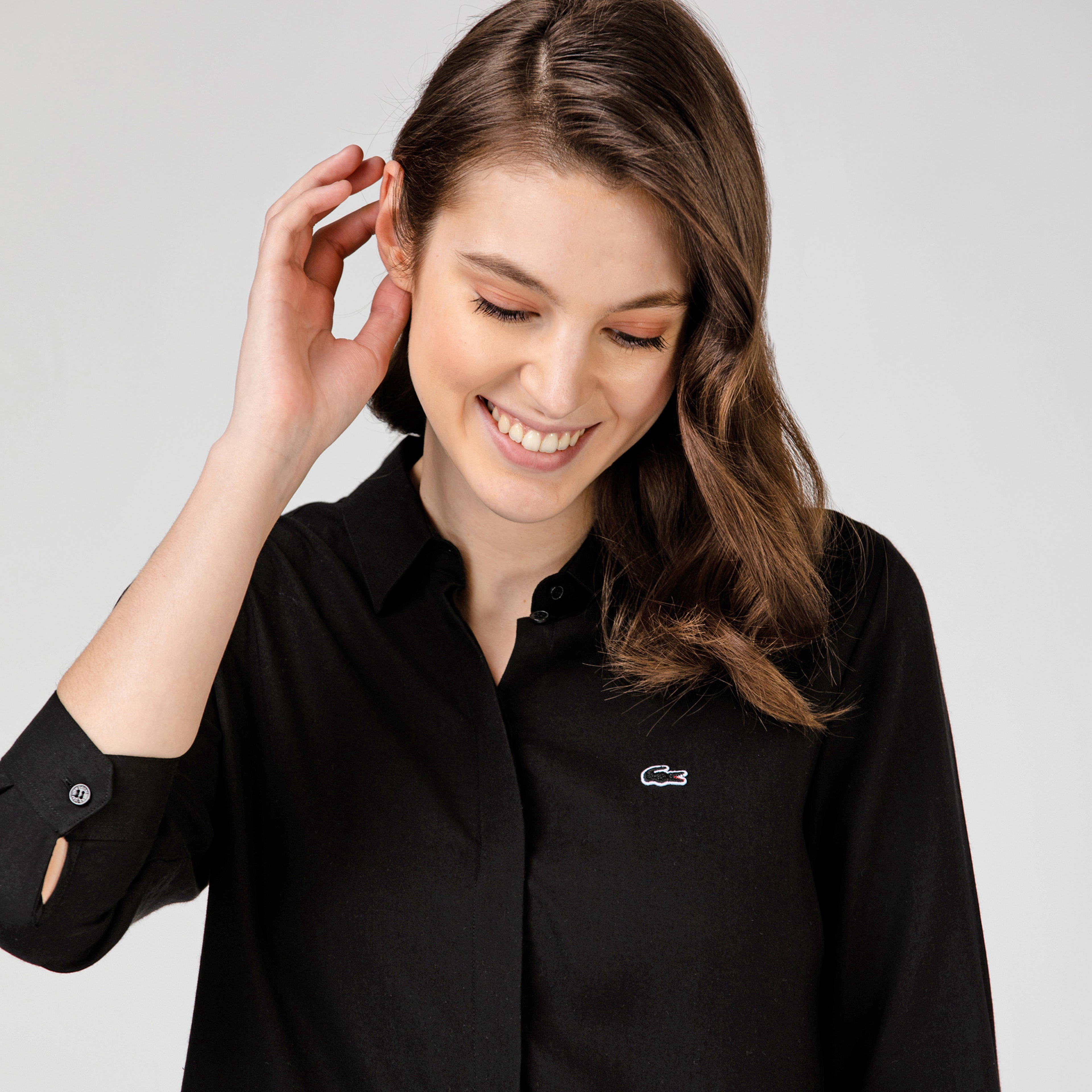 Lacoste Kadın Siyah Gömlek